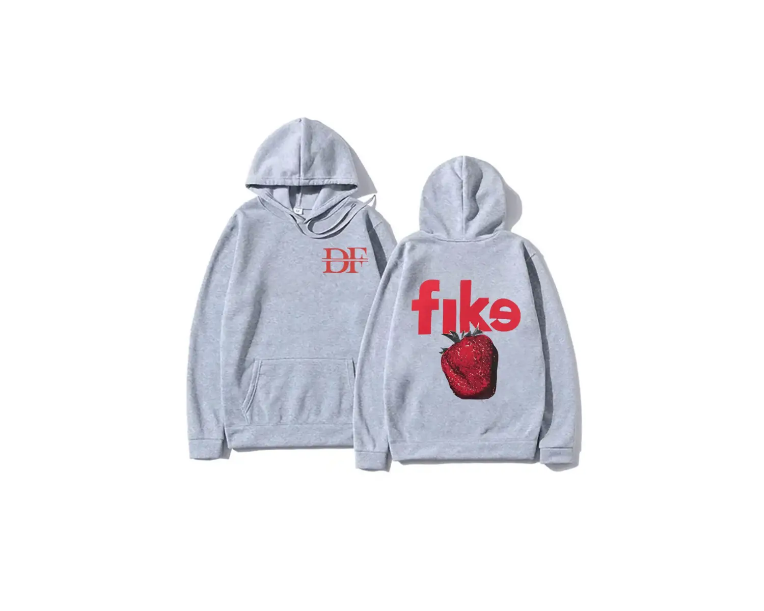 Beyaz Unisex Dominic Fike çilek Hoodie Hiphop tarzı sanatçı bant günlük kıyafetler alternat