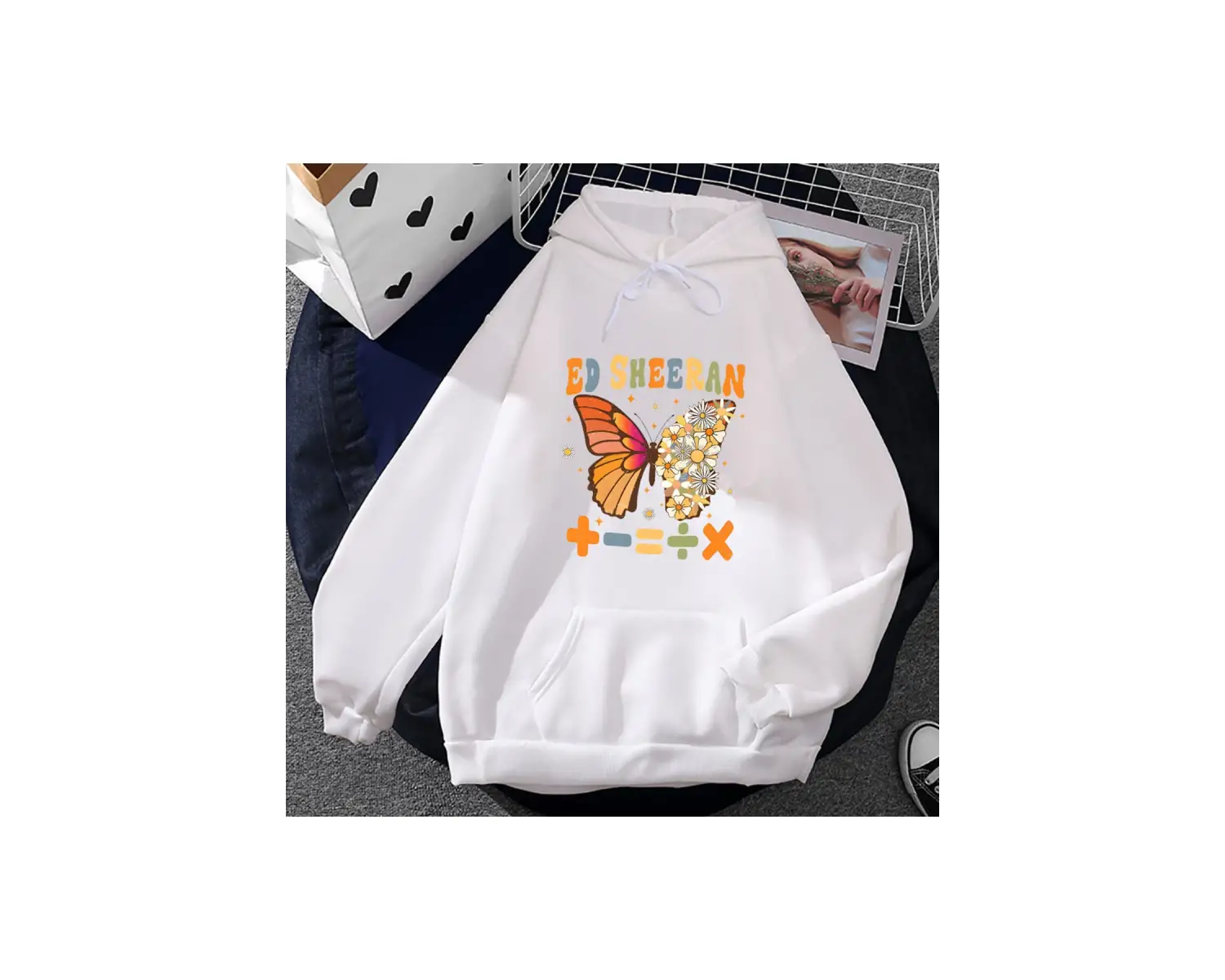 Beyaz Unisex Ed Sheeran 2023 tur Hoodie moda için Aesthtic Casual Streetwearkıyafetl