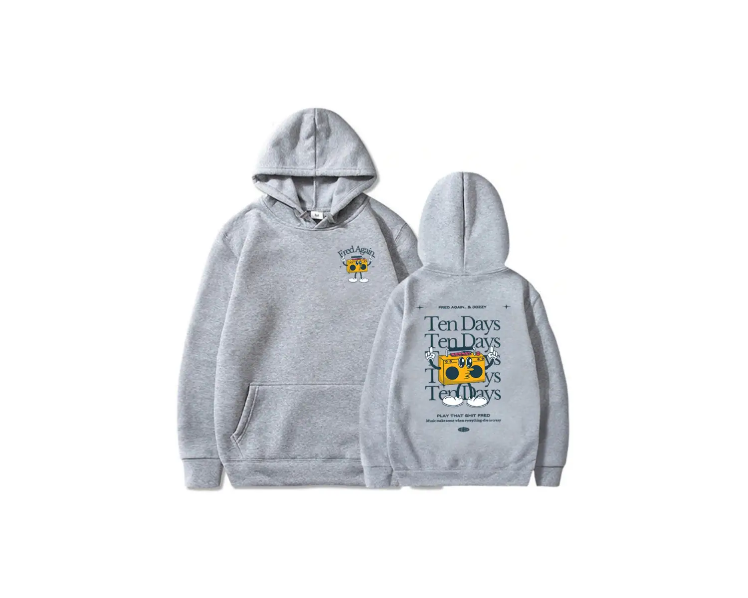 Beyaz Unisex Fred tekrar on gün kıyafetleri kapşonlu Hip Hop Streetwear Hombre dera