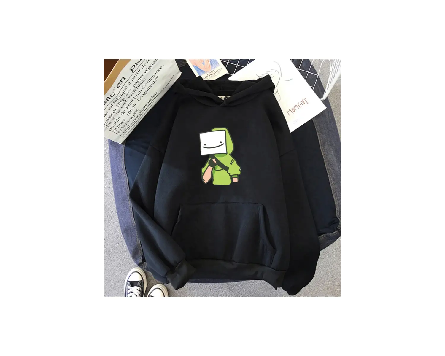 Beyaz Unisex Gevşek rahat rüya Merch baskılı kapüşonlu rüya Smp Streetwear yeni mo