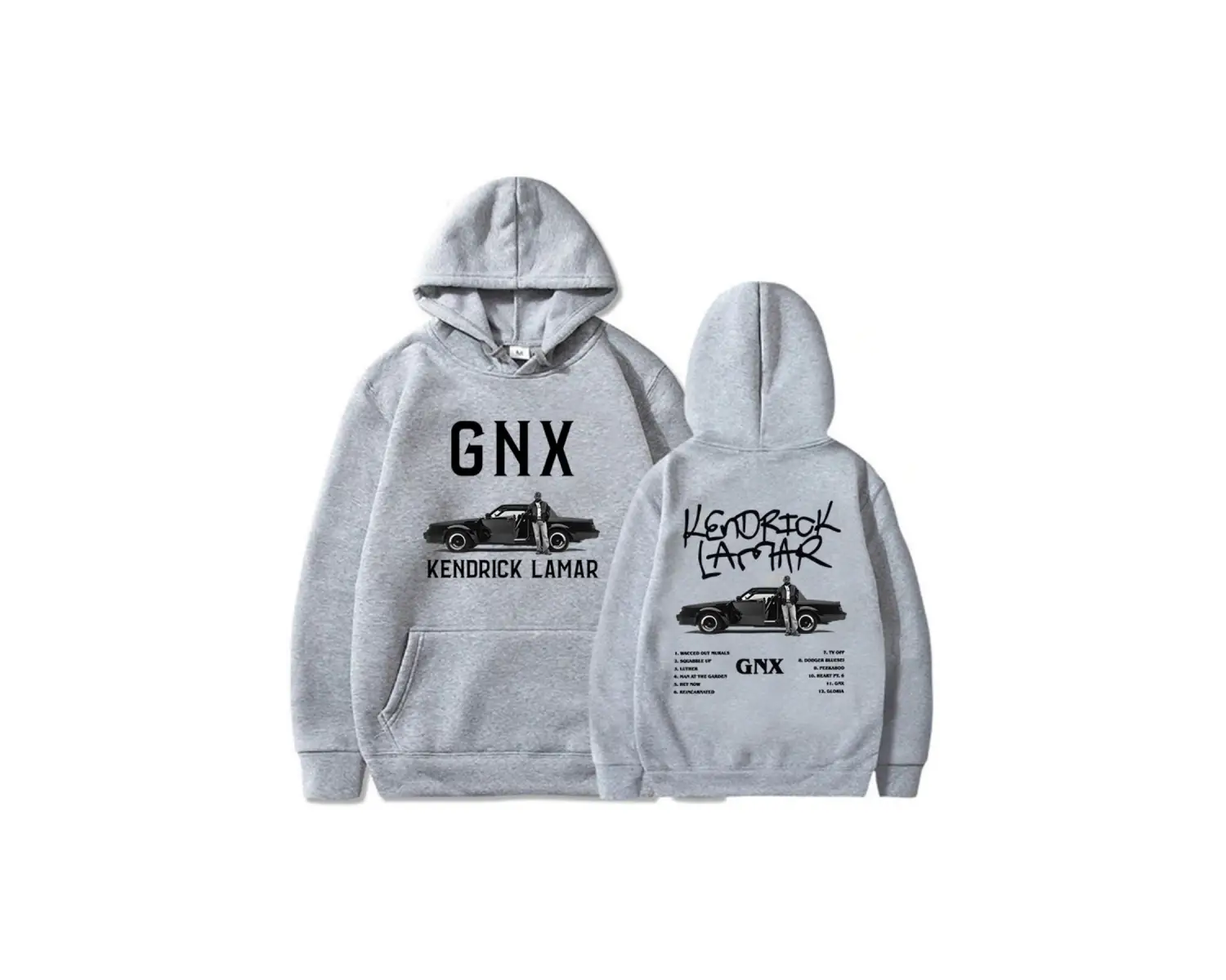 Beyaz Unisex GNX Albümü Baskı Kapüşonlular Kendrick Lamar Rapçi Rock Tarzı Streetweed