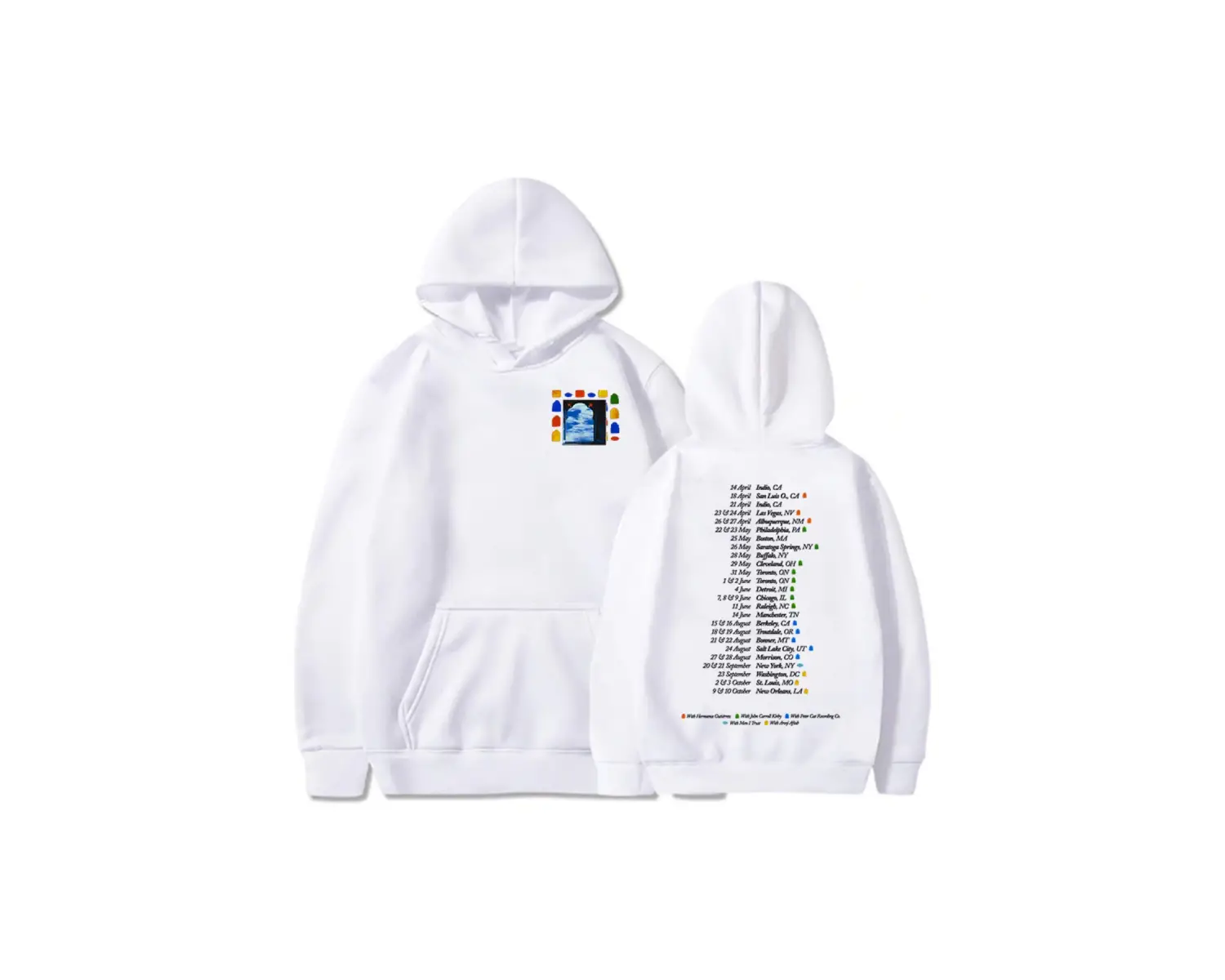 Beyaz Unisex Grafik giyim Band Hermanos Gutierrez Sonido Cosmico tur Ropa Hombre Stre