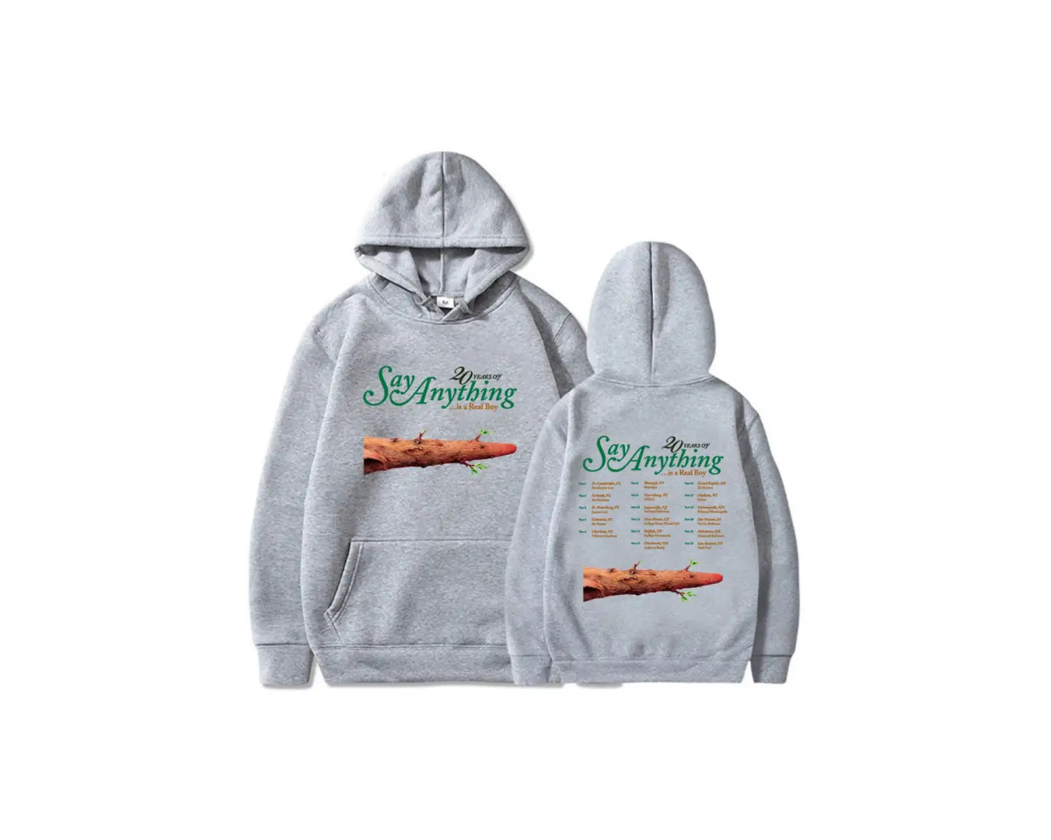 Beyaz Unisex Graphic Clothes 20 Years of Say Anything Is A Real Boy Tour Heavy Mental Fashion Band