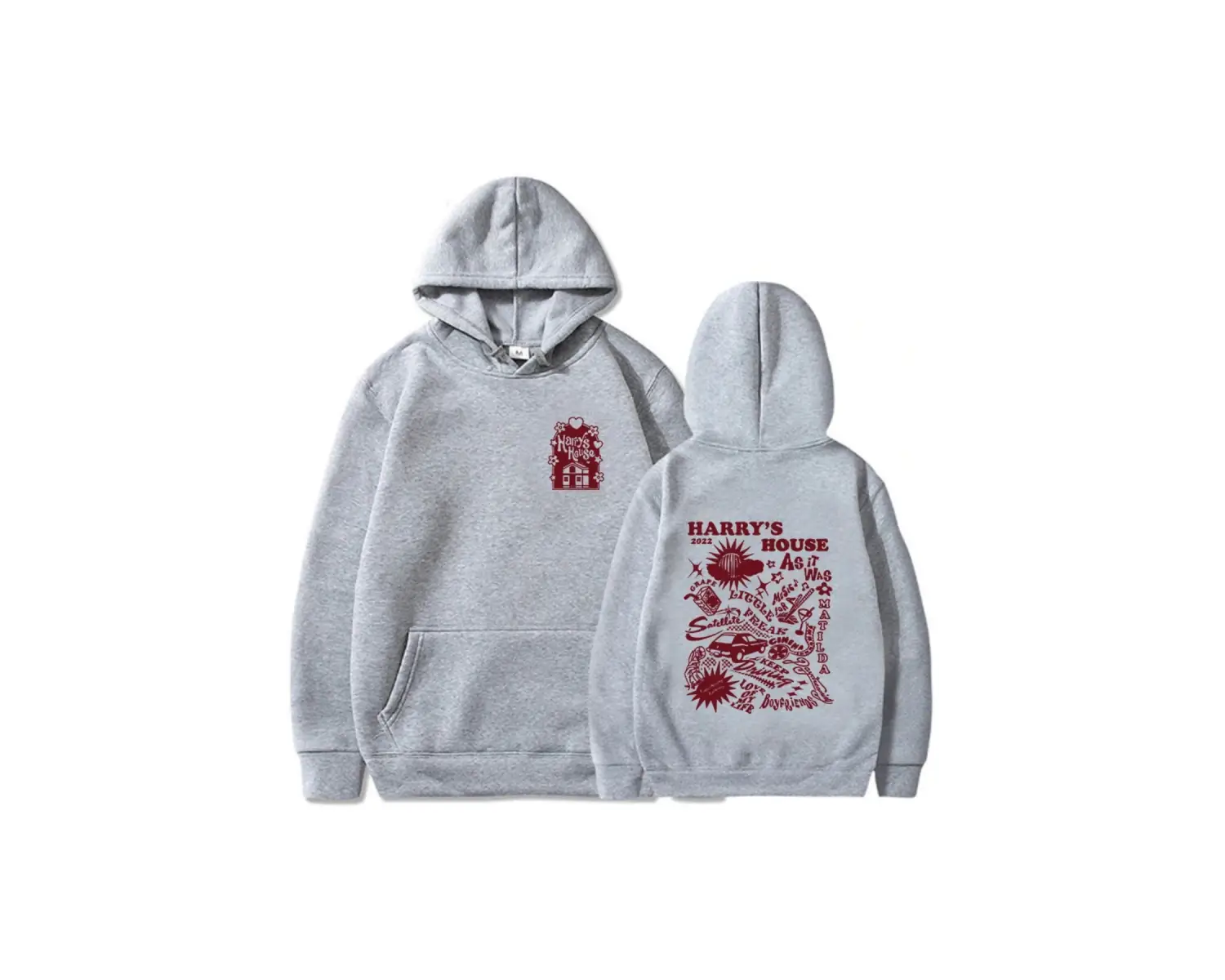 Beyaz Unisex Harrys House Love on Tour Hoody ErkekEstetik Grafik Rahat Hoodie