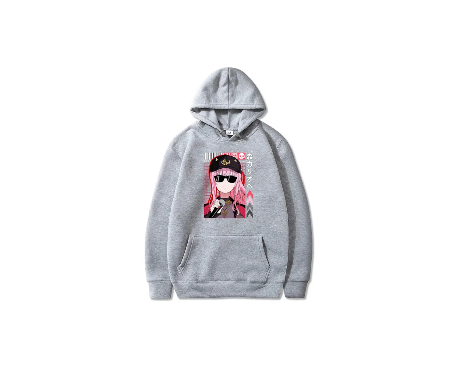 Beyaz Unisex Hololive VTuber Calliope Mori Merch Hoodie casual kapşonlu
