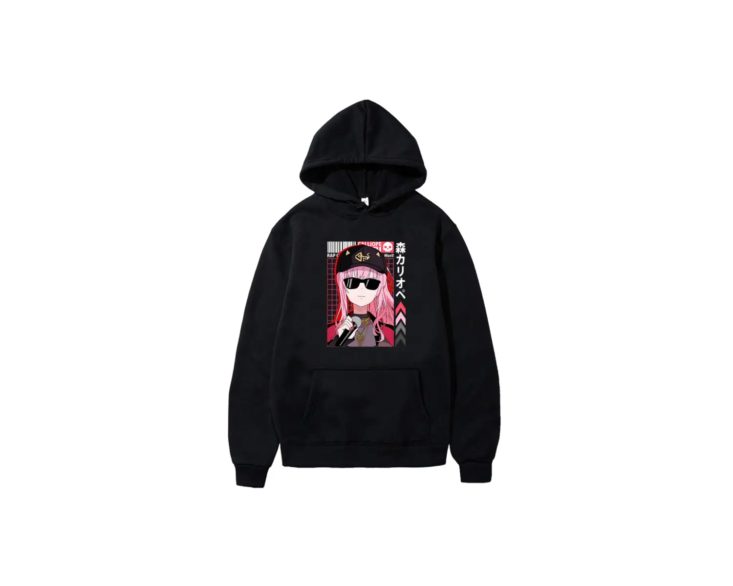 Beyaz Unisex Hololive VTuber Calliope Mori Merch Hoodie casual kapşonlu