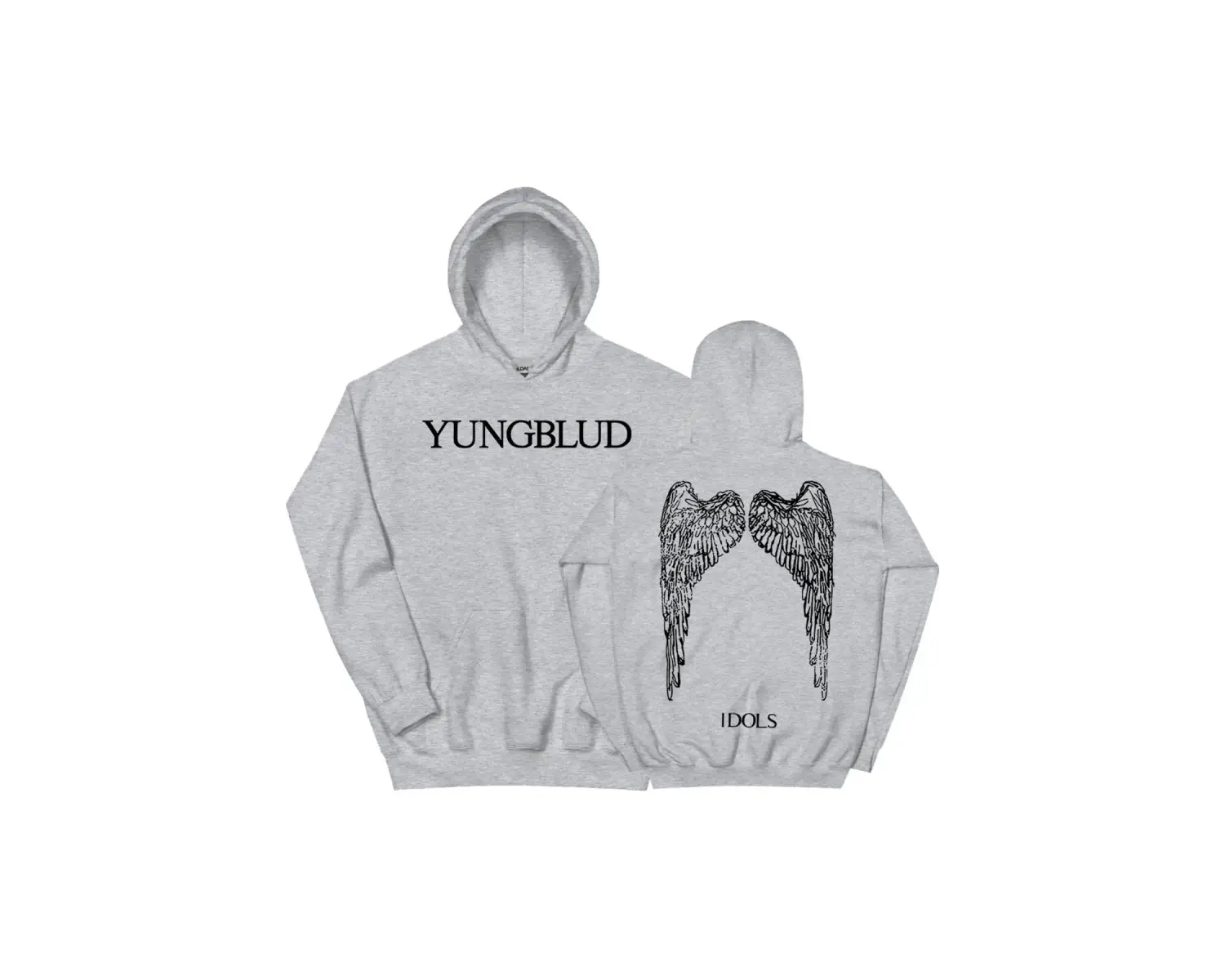Beyaz Unisex Idols Wings Hoodie YUNGBLUD Grafik Baskırunge Moda Rahat