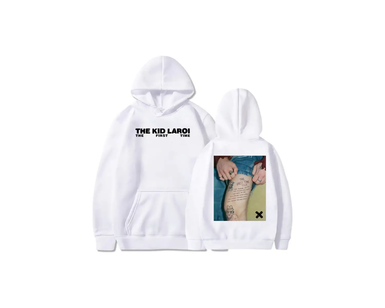 Beyaz Unisex Ilk kez çocuk LAROI Hoodie kızlar albümü grafik Sweatshirt cep Ropa Hombre giyim