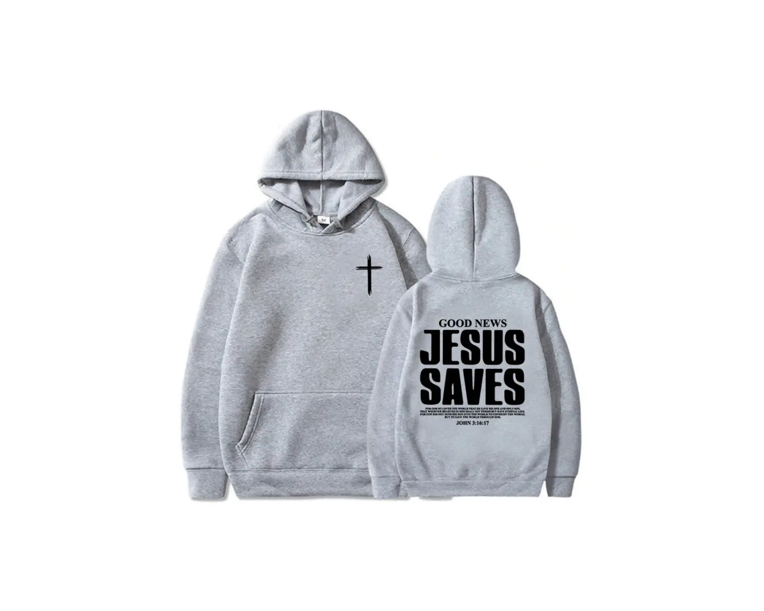 Beyaz Unisex İsa Johnu Kurtarır 3:16:17 Kapüşonlular Hıristiyan İncil Ayeti