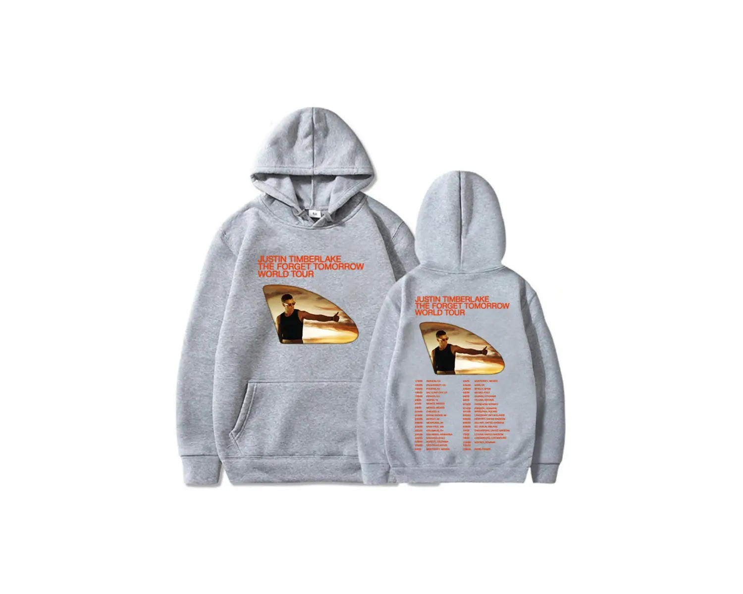 Beyaz Unisex Justin Timberlake Singer Printing The Forget Tomorrow World Tour 2025 Sweatshirts Lon