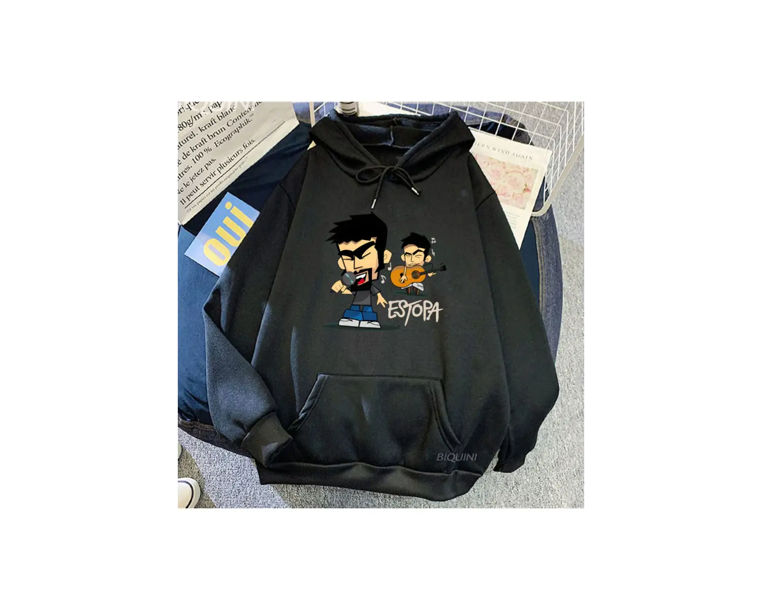 Beyaz Unisex Kapşonlu Pullovers pa kayaRumba Duo kıyafetleri rahat moda g