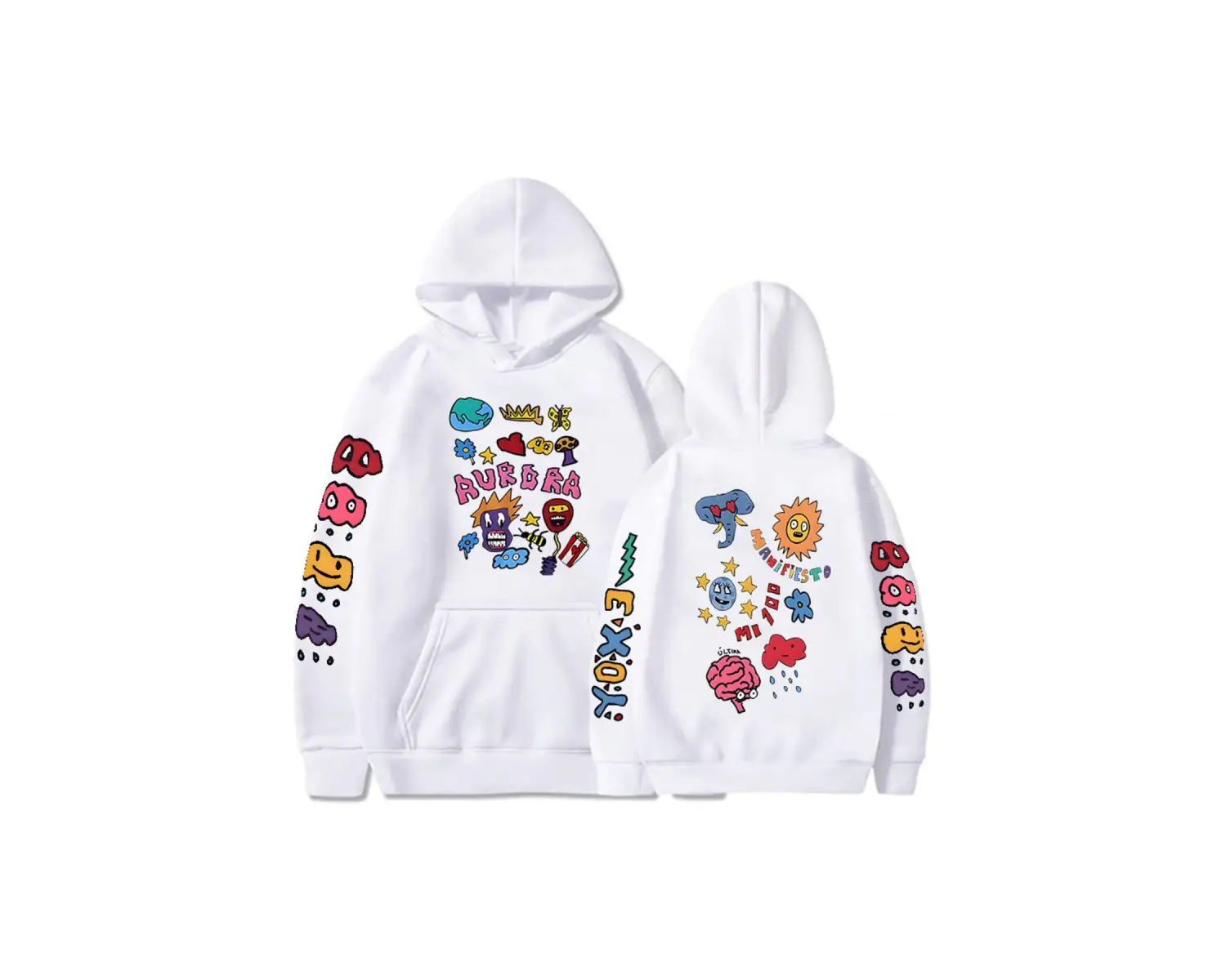 Beyaz Unisex Karikatür grafik Humbe komik baskı Hombre deras Hombre kapşonl