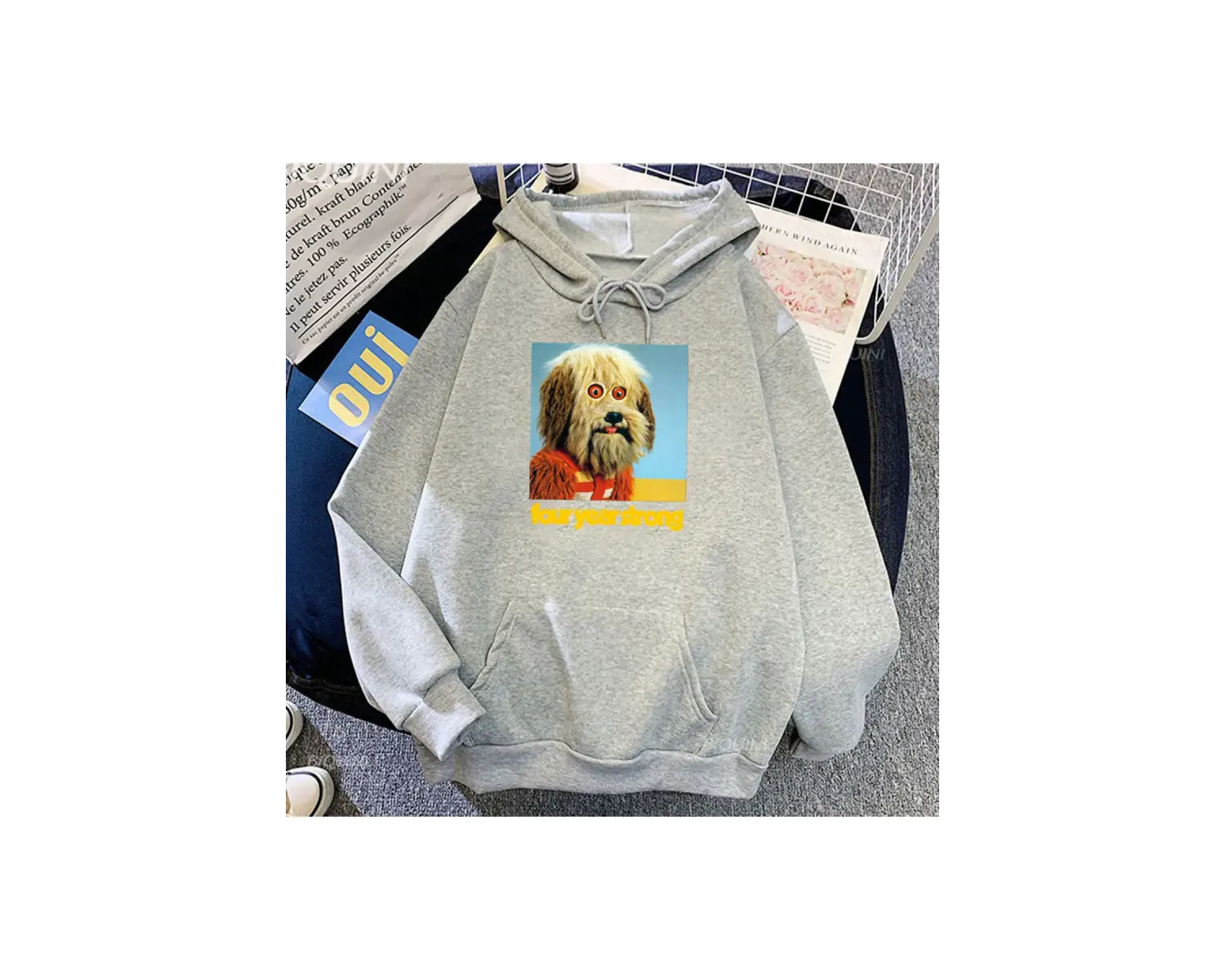 Beyaz Unisex Karikatür köpek baskı dört yıl güçlü deras rahat k