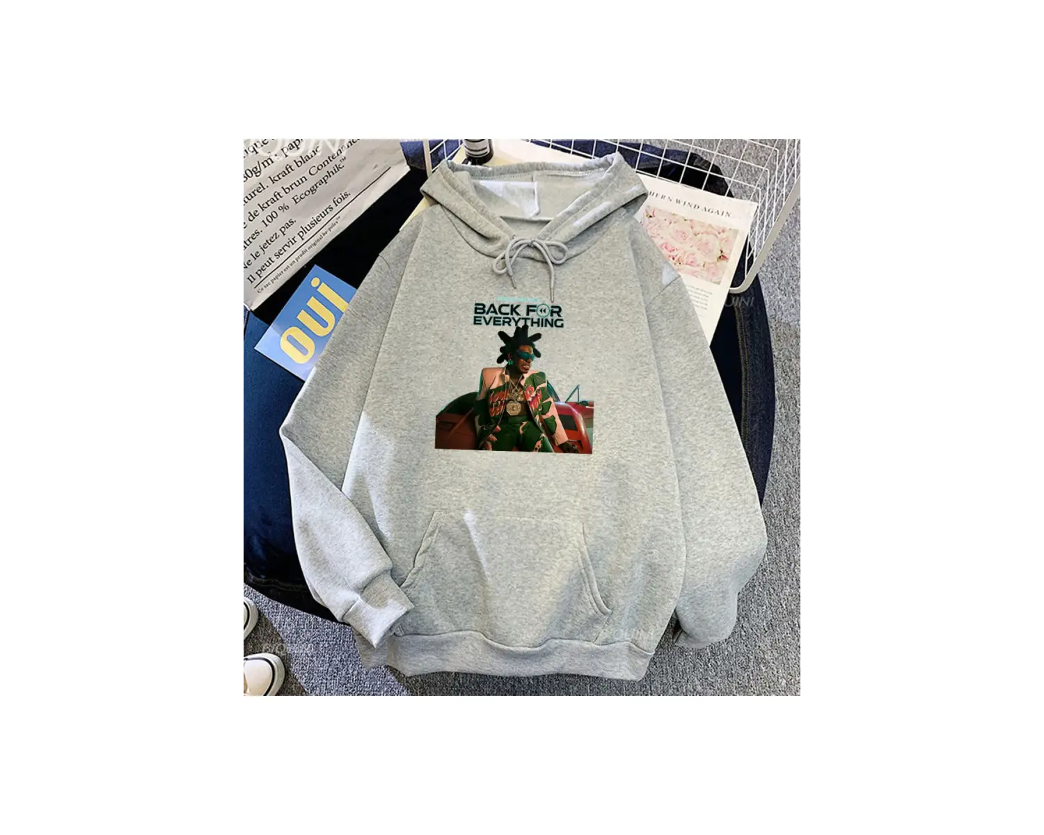 Beyaz Unisex Kodak Siyah Geri Her Şey için Kapşonlu Giyi