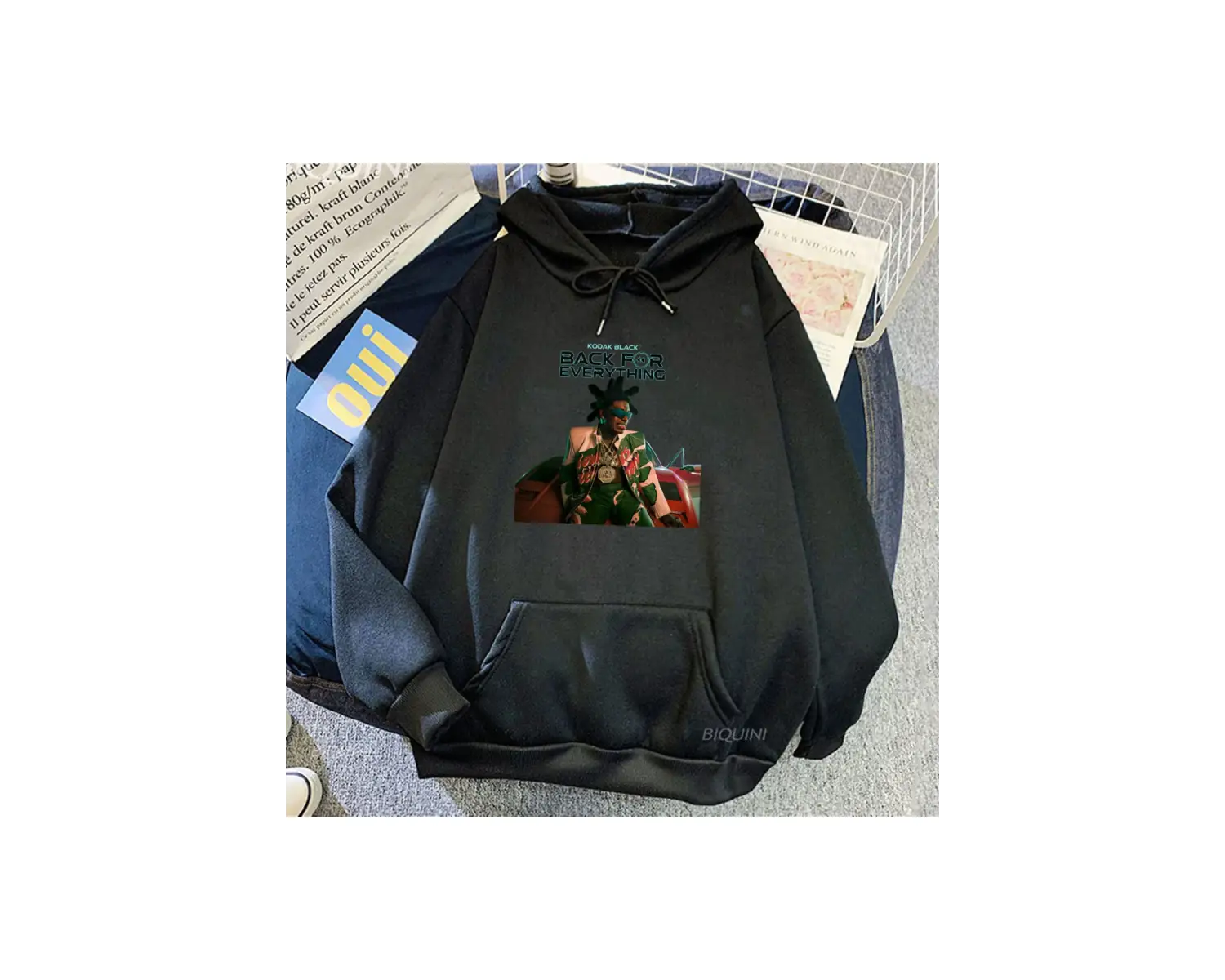 Beyaz Unisex Kodak Siyah Geri Her Şey için Kapşonlu Giyi