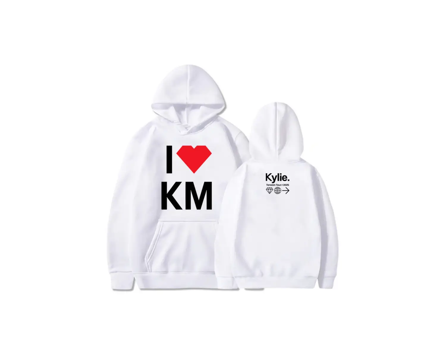 Beyaz Unisex Kylie Minogue Tension Tour 2025 Autumn Warm Fleece Male Sweatshirt Long Sleeve Singer