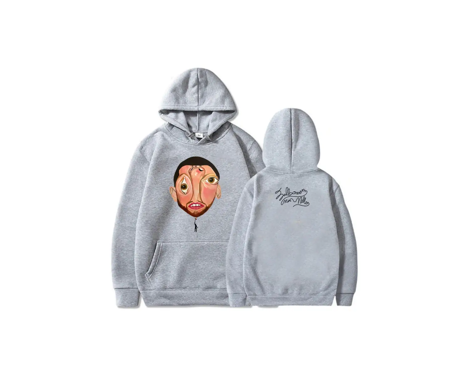 Beyaz Unisex MaccMiller Balon Silk Albümü 2025 Baskı Kapüşonlular Hip Hop Sokak Şıklığı Ye