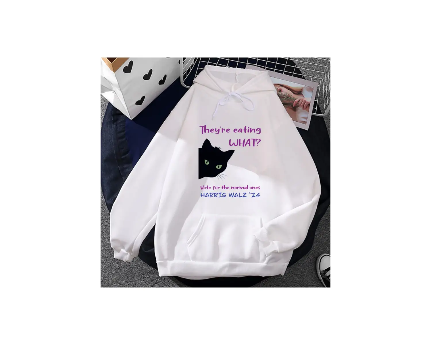 Beyaz Unisex Mavi Kedi eşofmanı SonbaharManga anime baskı Giyim sudaderas K