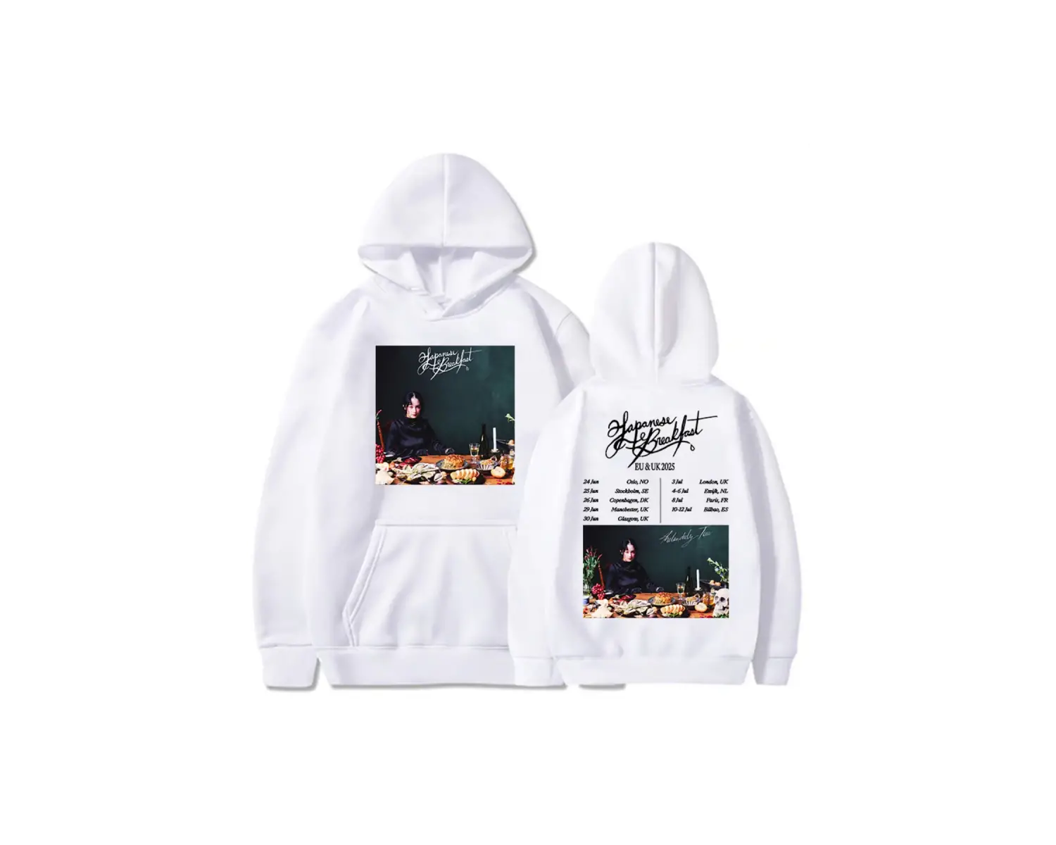 Beyaz Unisex Melankolik Turu AB ve İngiltere 2025, Melankolik Esmerleri için Kapüşonlular