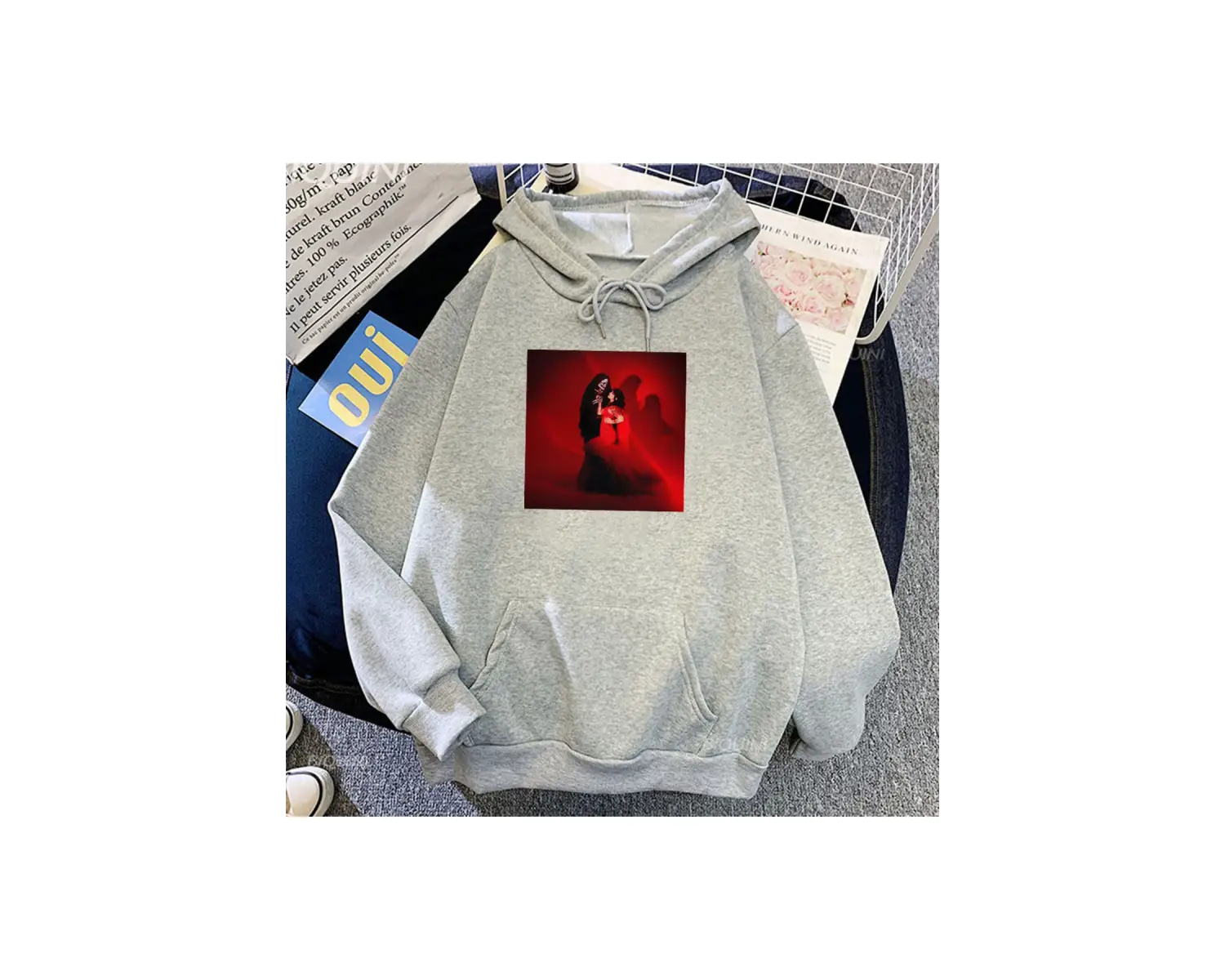 Beyaz Unisex Öpücük ölüm MOTHICA şarkıcı treetwear Hip Hop rahat