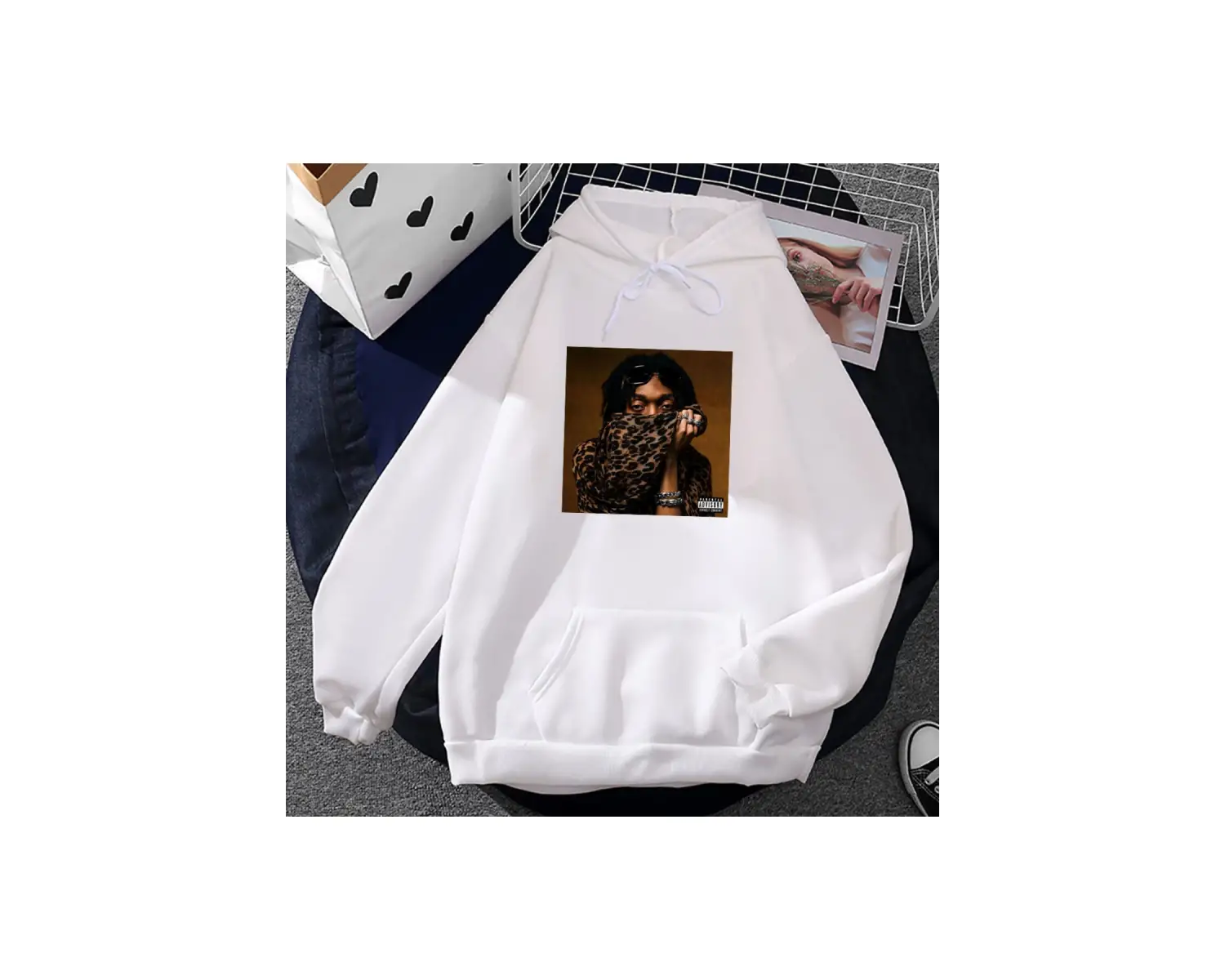 Beyaz Unisex Plan A Album Graphic Rapper Lil Tecca Heavy Mental Sweatshirts MenWomen Clothes Long