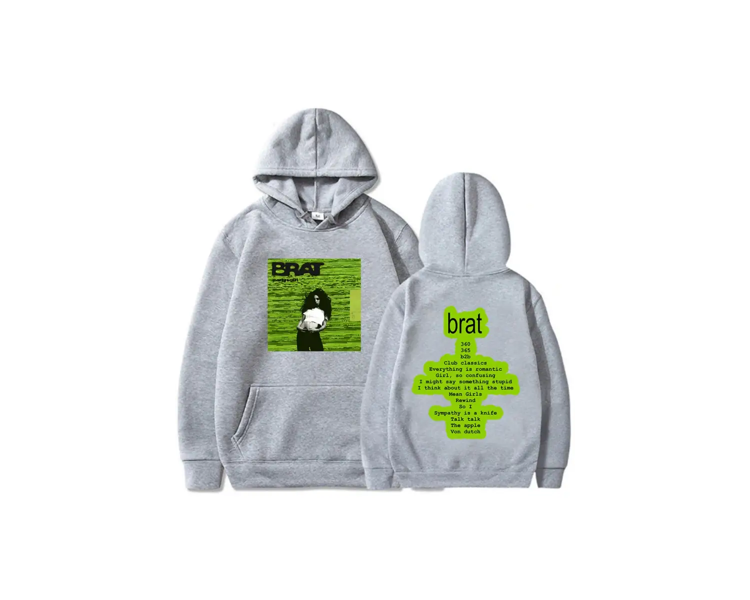 Beyaz Unisex Pop müzik şarkıcı Charli XCX hayranları için albümü Brat grafik baskı il