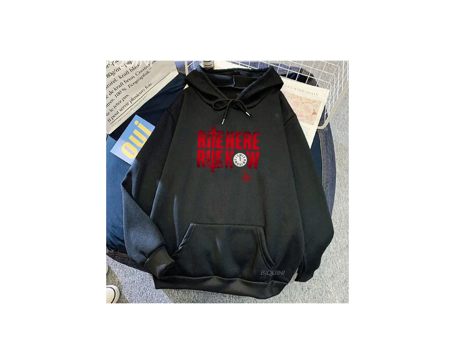 Beyaz Unisex Rite burada Rite şimdi mektup baskı hayalet Rock Band Streetwear rah