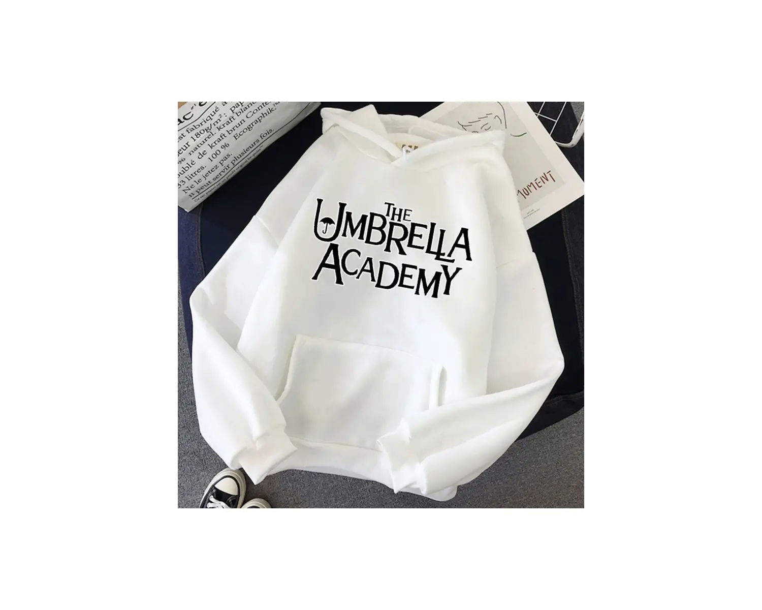 Beyaz Unisex Şemsiye Akademisi Kapüşonlular Boy öğrenci Kapşonlu Harajuku Rahat Bay B