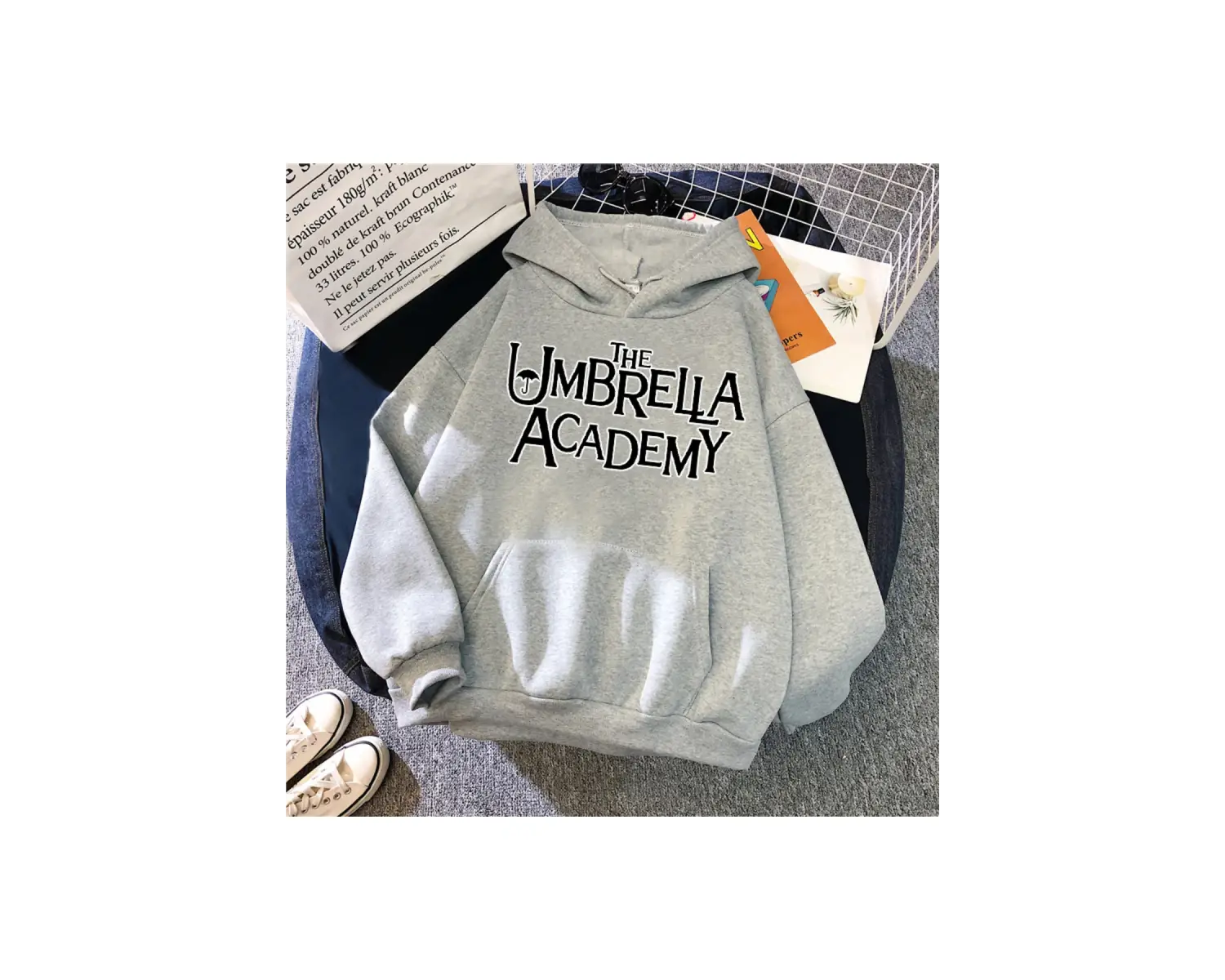 Beyaz Unisex Şemsiye Akademisi Kapüşonlular Boy öğrenci Kapşonlu Harajuku Rahat Bay B