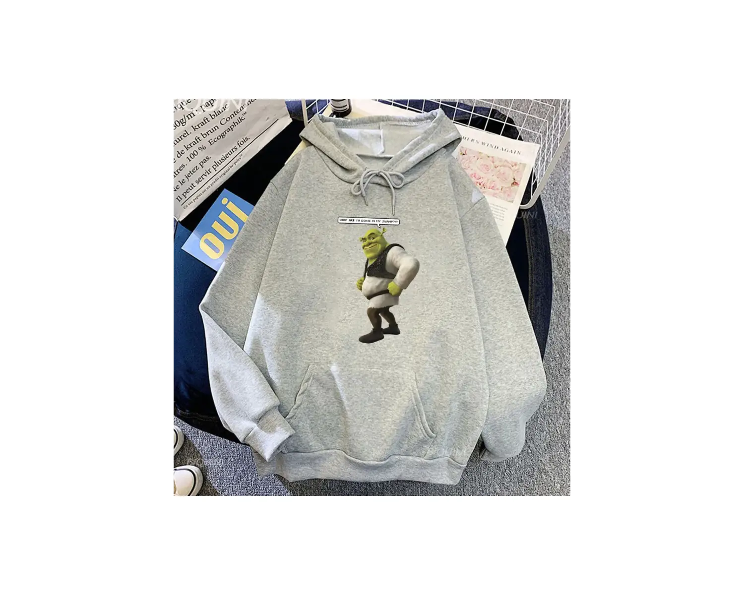 Beyaz Unisex Shrekk Aşk Shrekk1 Hayat Popüler Komik Baskı Sevimlikawaii Anime Hoodie Sonbaha