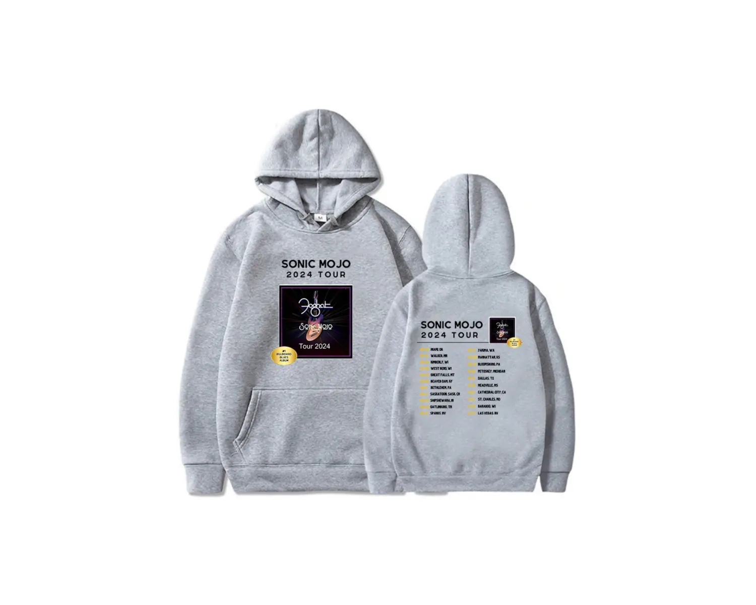 Beyaz Unisex Sonic-mojo Tour Rock Band Foghat Hip Hop Streetwear Winter Long Sleeve Ho