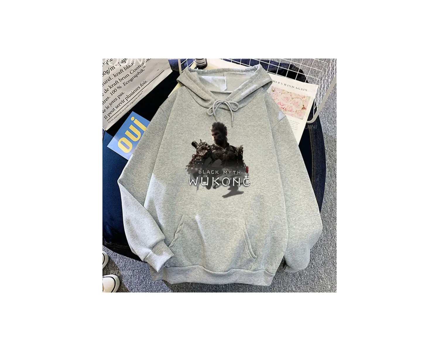 Beyaz Unisex Streetwear oyunu siyah efsane Wukongg Streetwear cep e