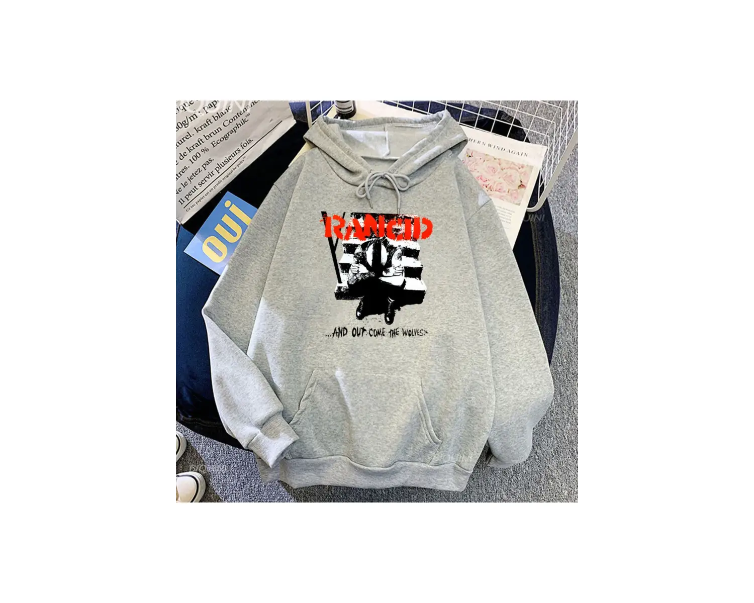 Beyaz Unisex Streetwear Rancid Band kapüşonlu caderas Con Cap