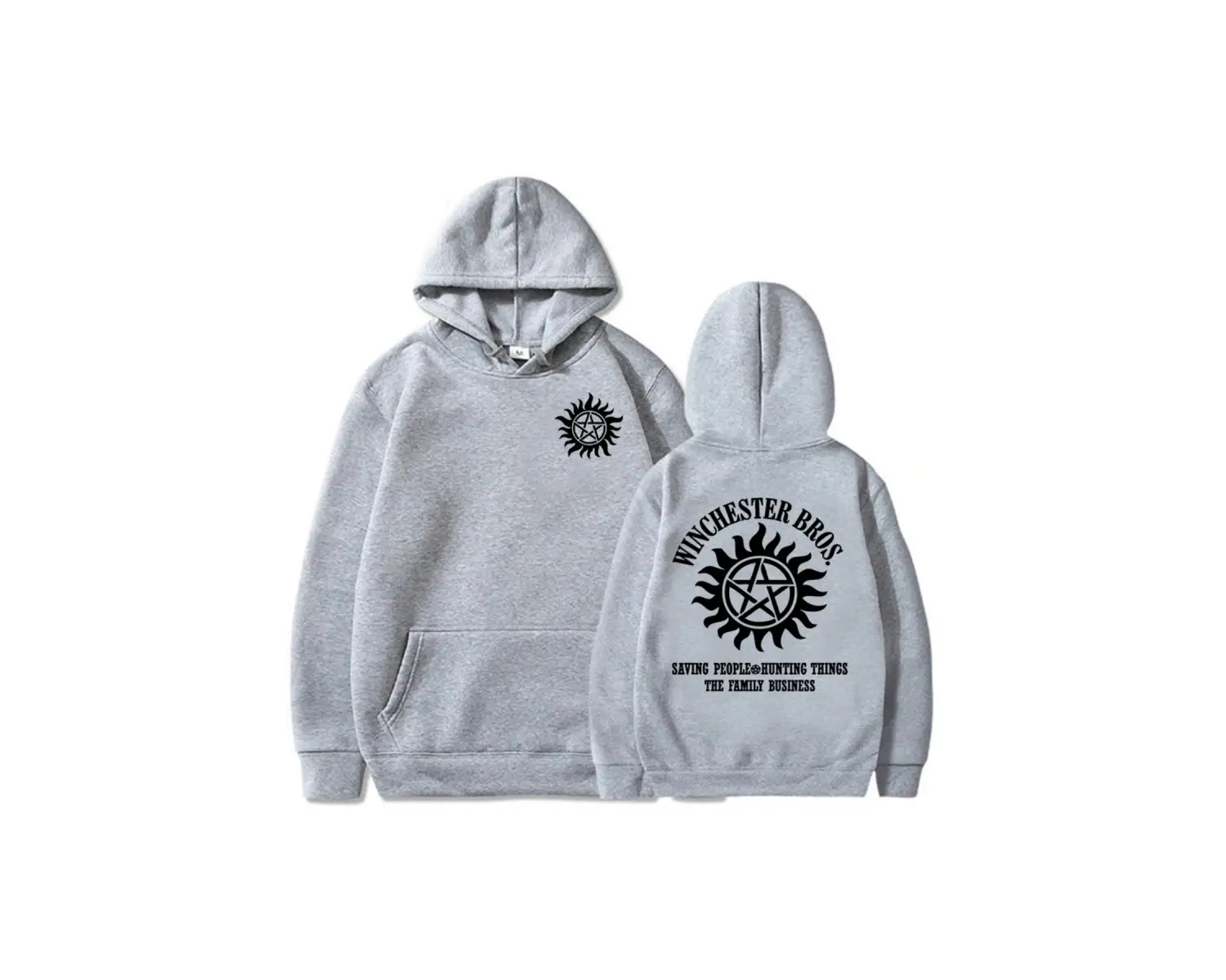 Beyaz Unisex Supernaturall Winchester Bros kapüşonlu Moletom Masculino