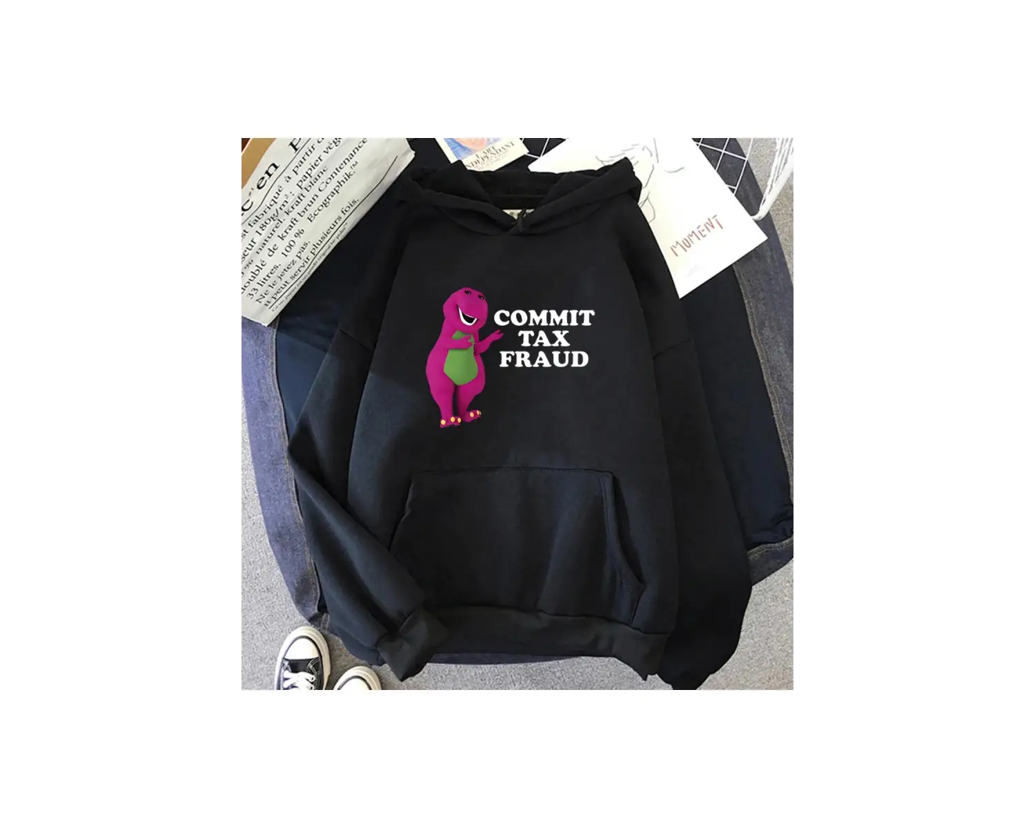 Beyaz Unisex Taahhüt vergi dolandırıcılık karikatür baskı erkekHarajuku