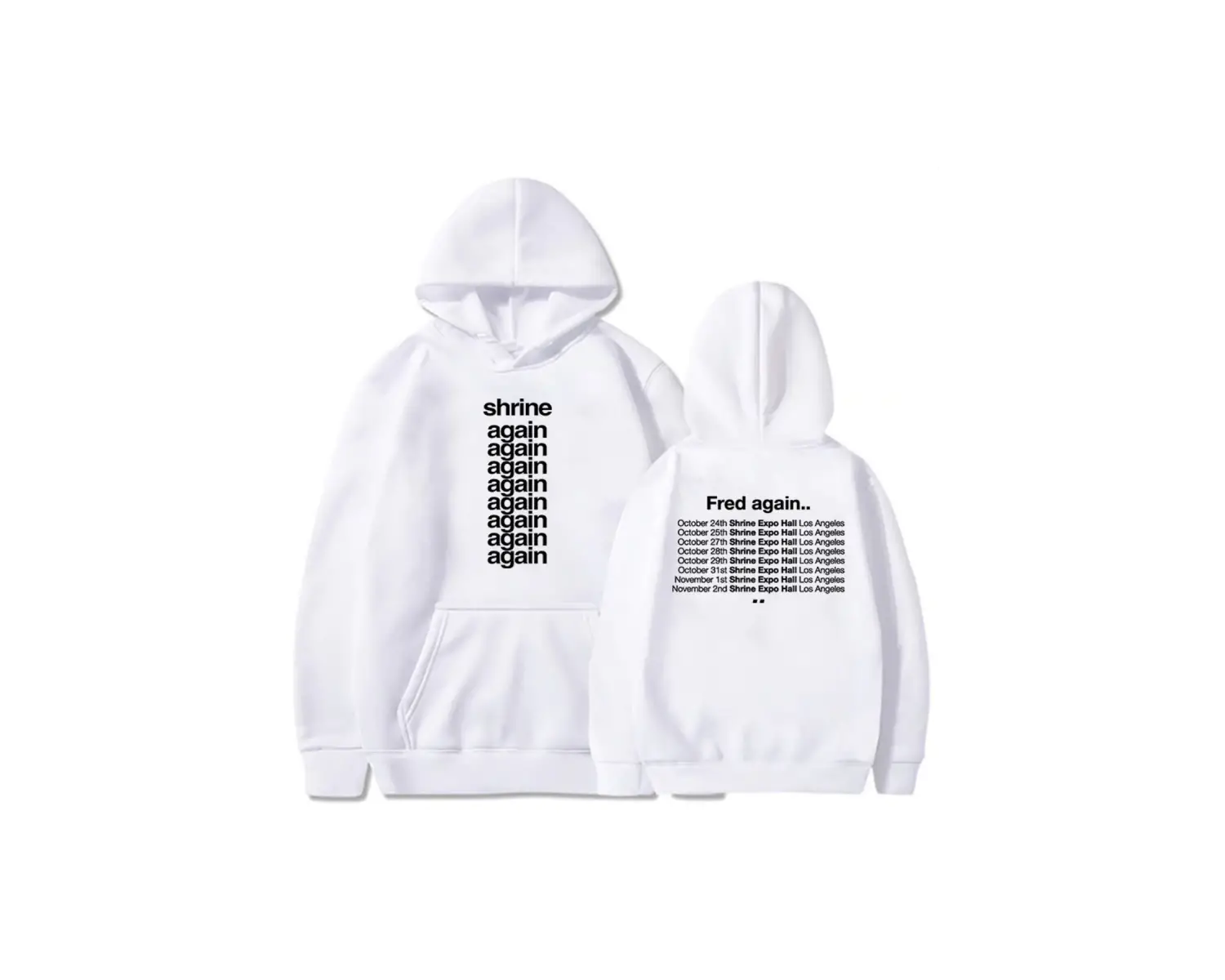 Beyaz Unisex Tapınak Fred tekrar on gün kapşonlu grafik giysi ağır zihinsel m