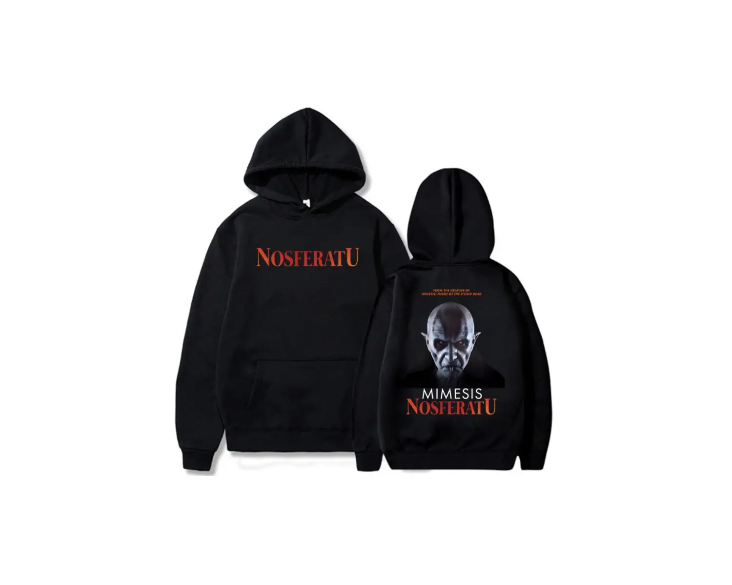 Beyaz Unisex The Vampire Printing Horror Movie Nosferatu Graphic Sweatshirts Long Sleeve MenWomen