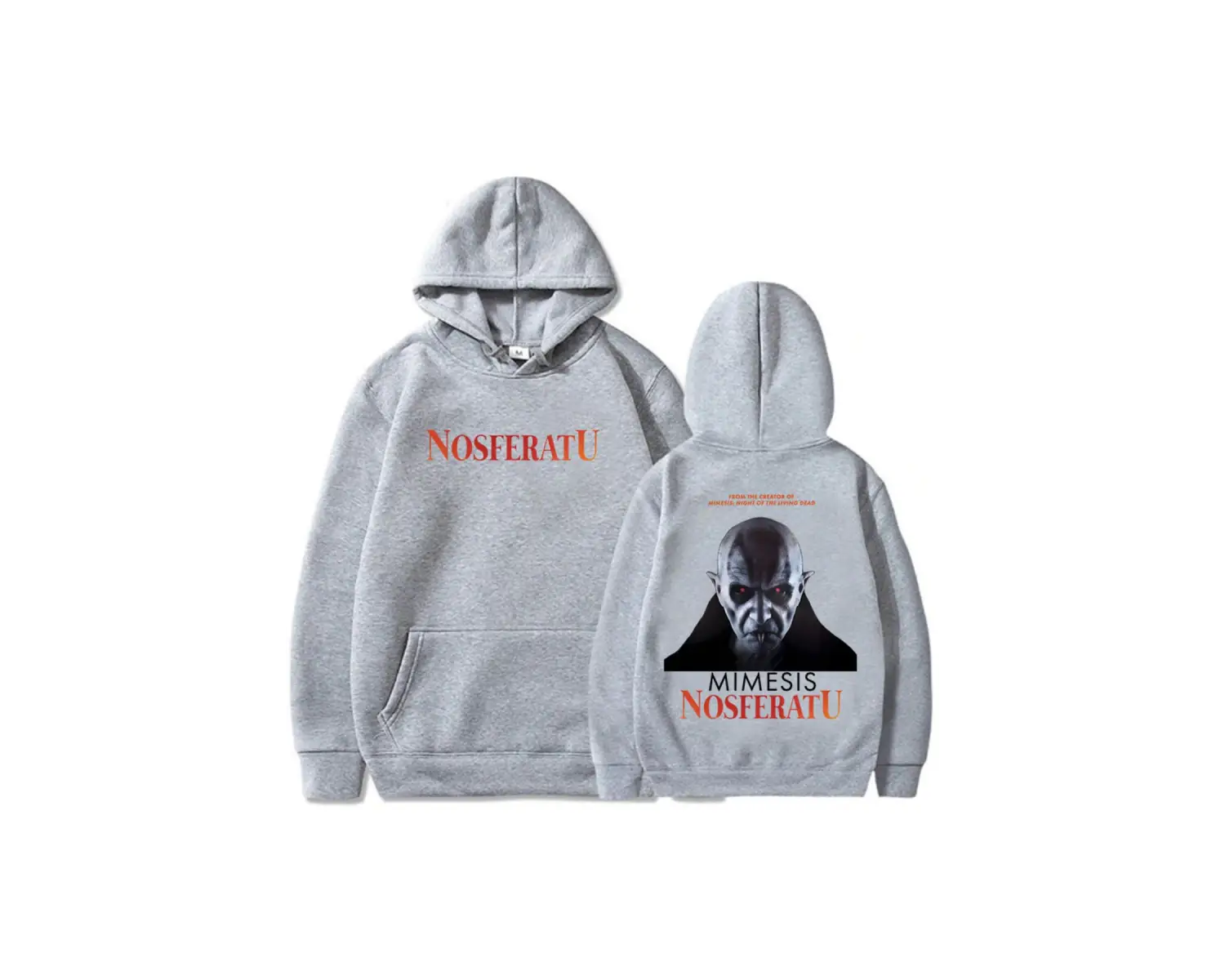 Beyaz Unisex The Vampire Printing Horror Movie Nosferatu Graphic Sweatshirts Long Sleeve MenWomen