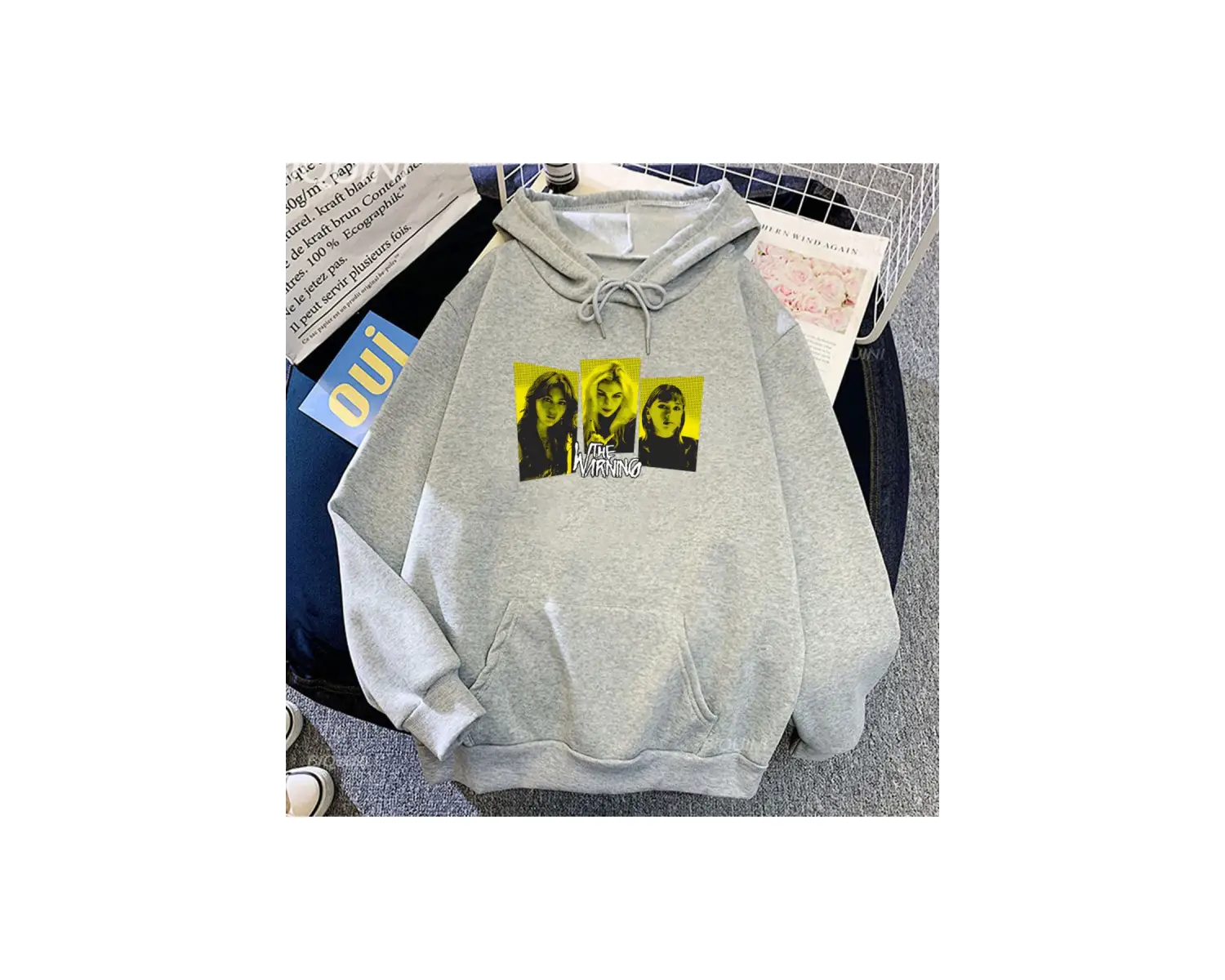 Beyaz Unisex The Warning Band Heavy Mental Fashion Graphic Sweatshirts MenWomen Clothes Long Slee