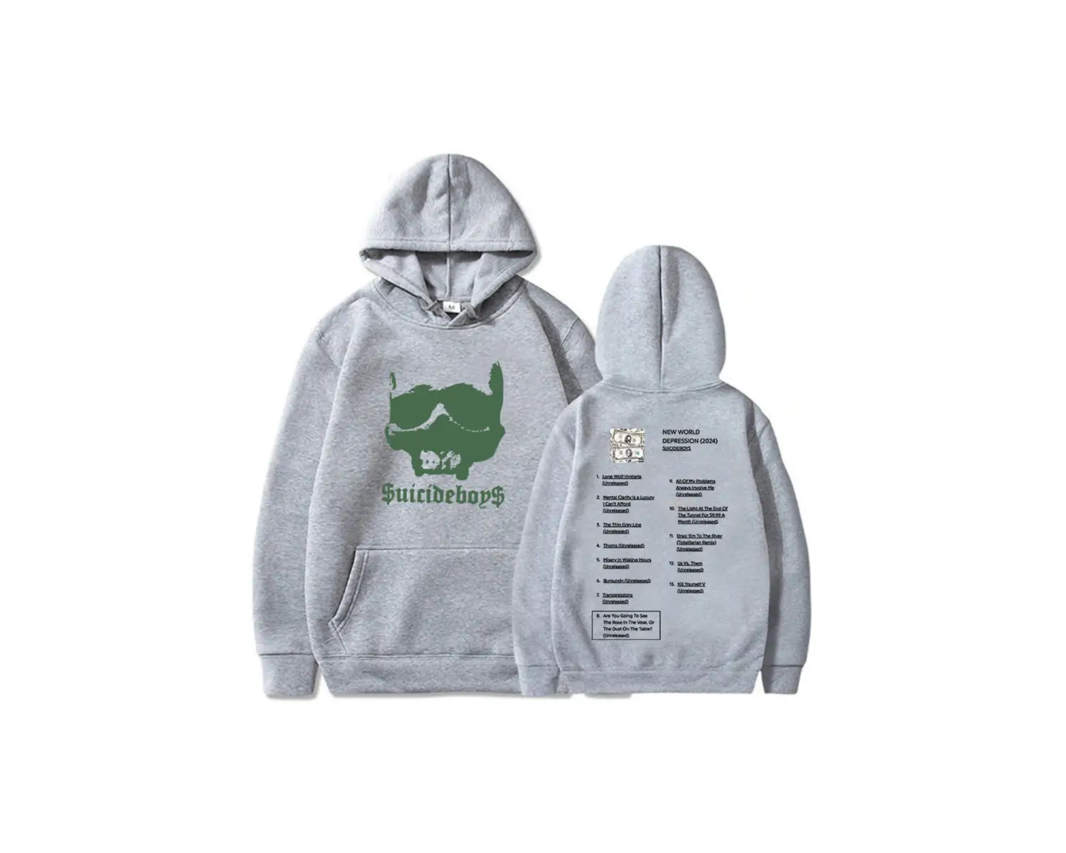 Beyaz Unisex treetweed Grafik Giyim YENI DÜNYA DEPRESSI Albümü Kapüşonlularüz