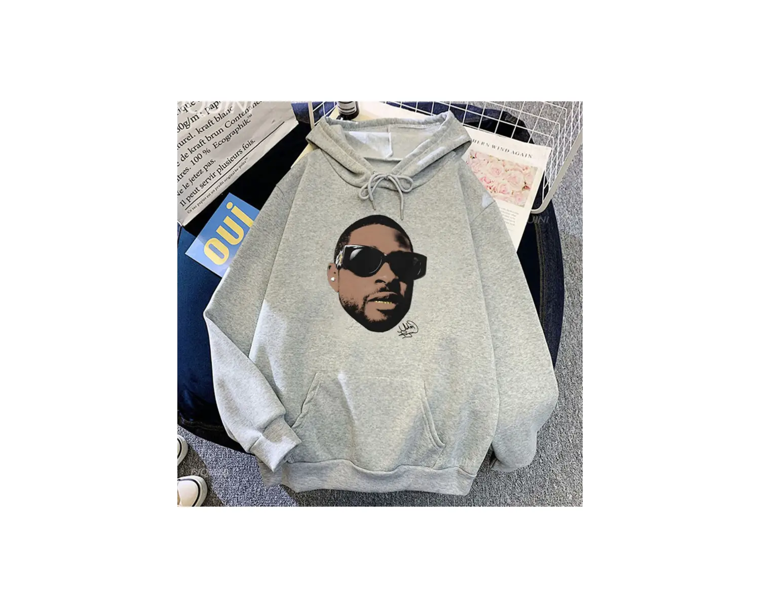 Beyaz Unisex Usher COMING HOME Hoody yeni albüm grafik baskı ile kapşonlu rahat erkekle