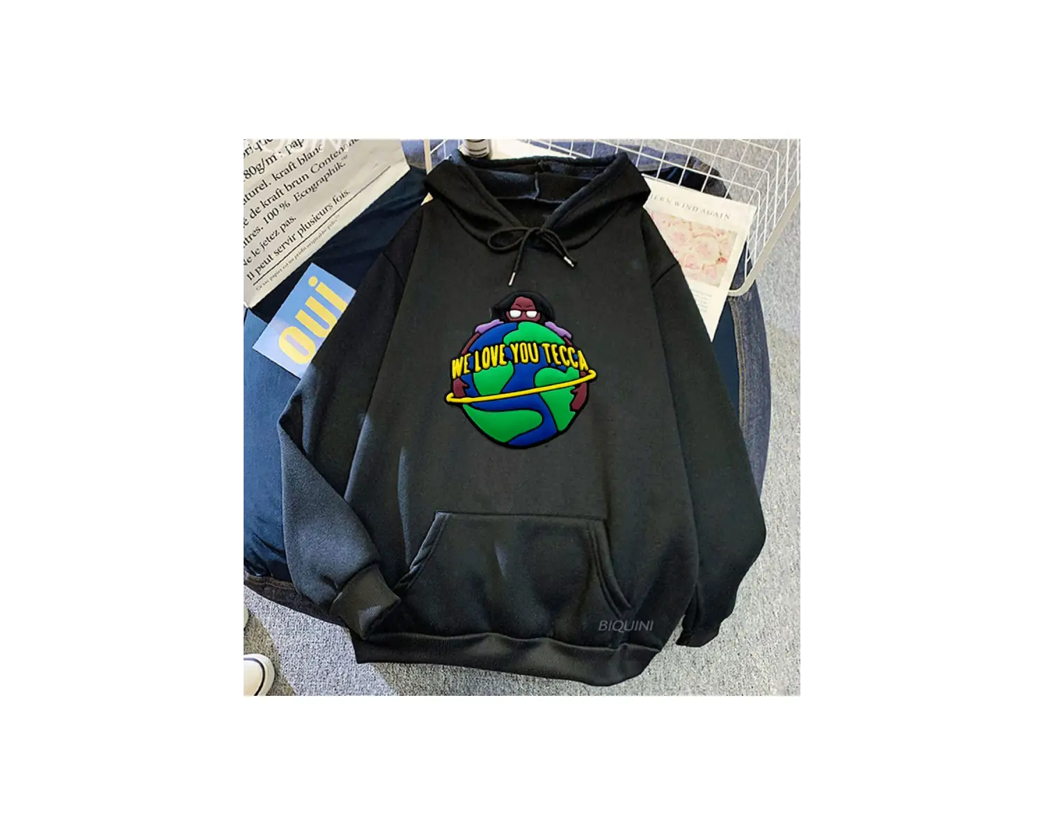 Beyaz Unisex We Love You Lil Tecca Rapper Graphic Heavy Mental Streetwear Hip Hop Long Slee