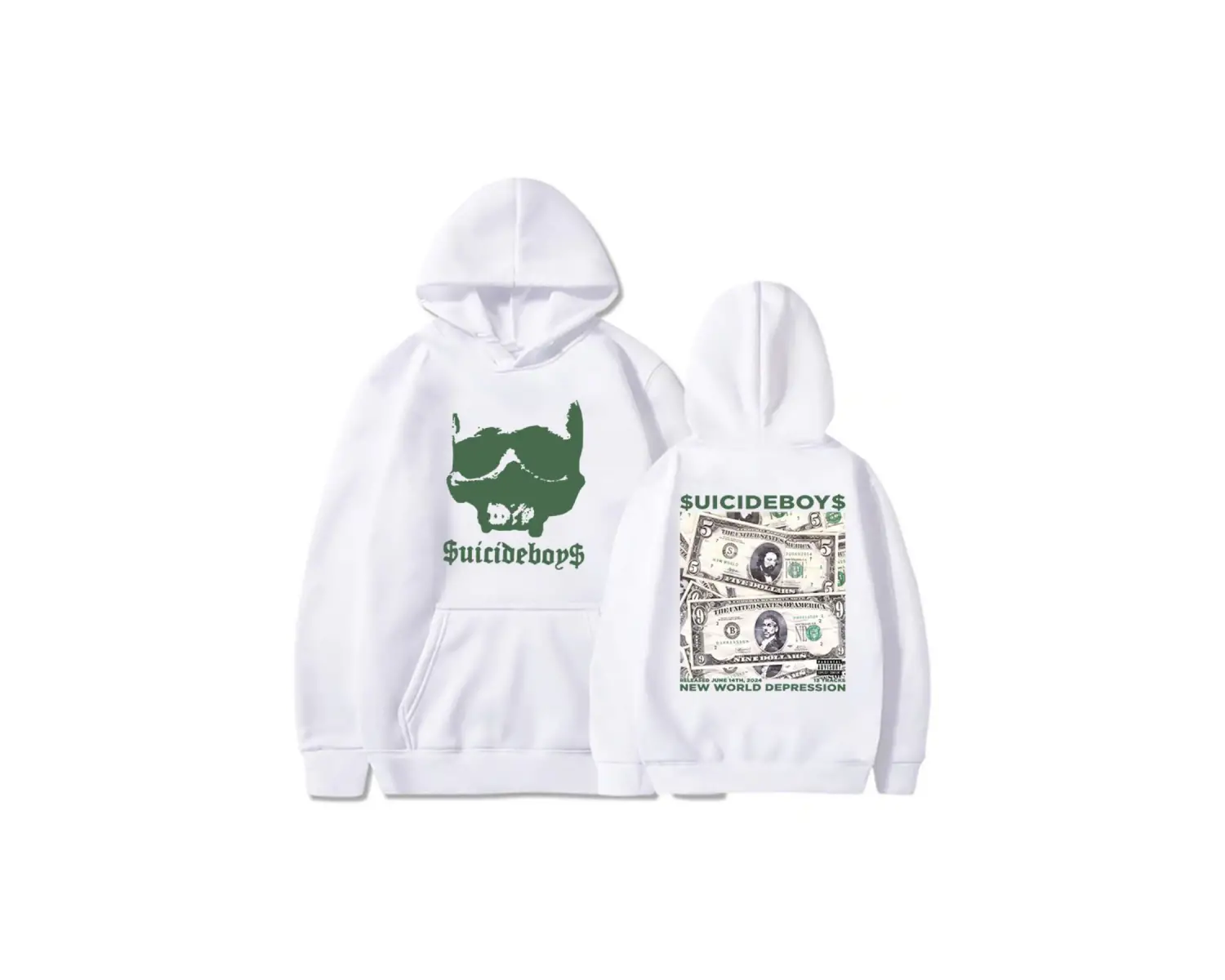 Beyaz Unisex YENI DÜNYA DEPRESSI Albümü Kapüşonlular Streetwear Ropa HombreekSı