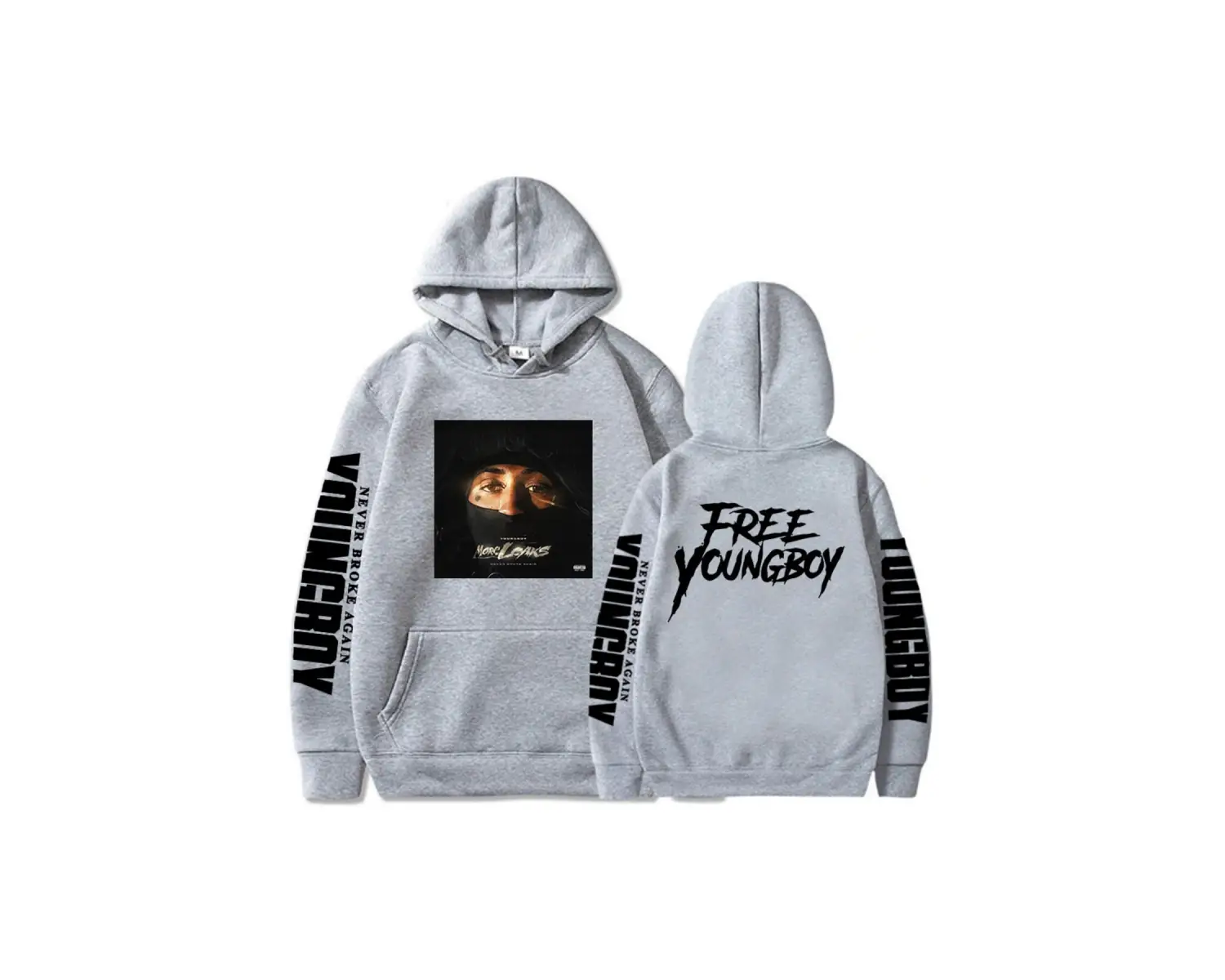 Beyaz Unisex YoungBoy Never Broke Again Daha Fazla Sızıntı Albümü kapüşonlu e