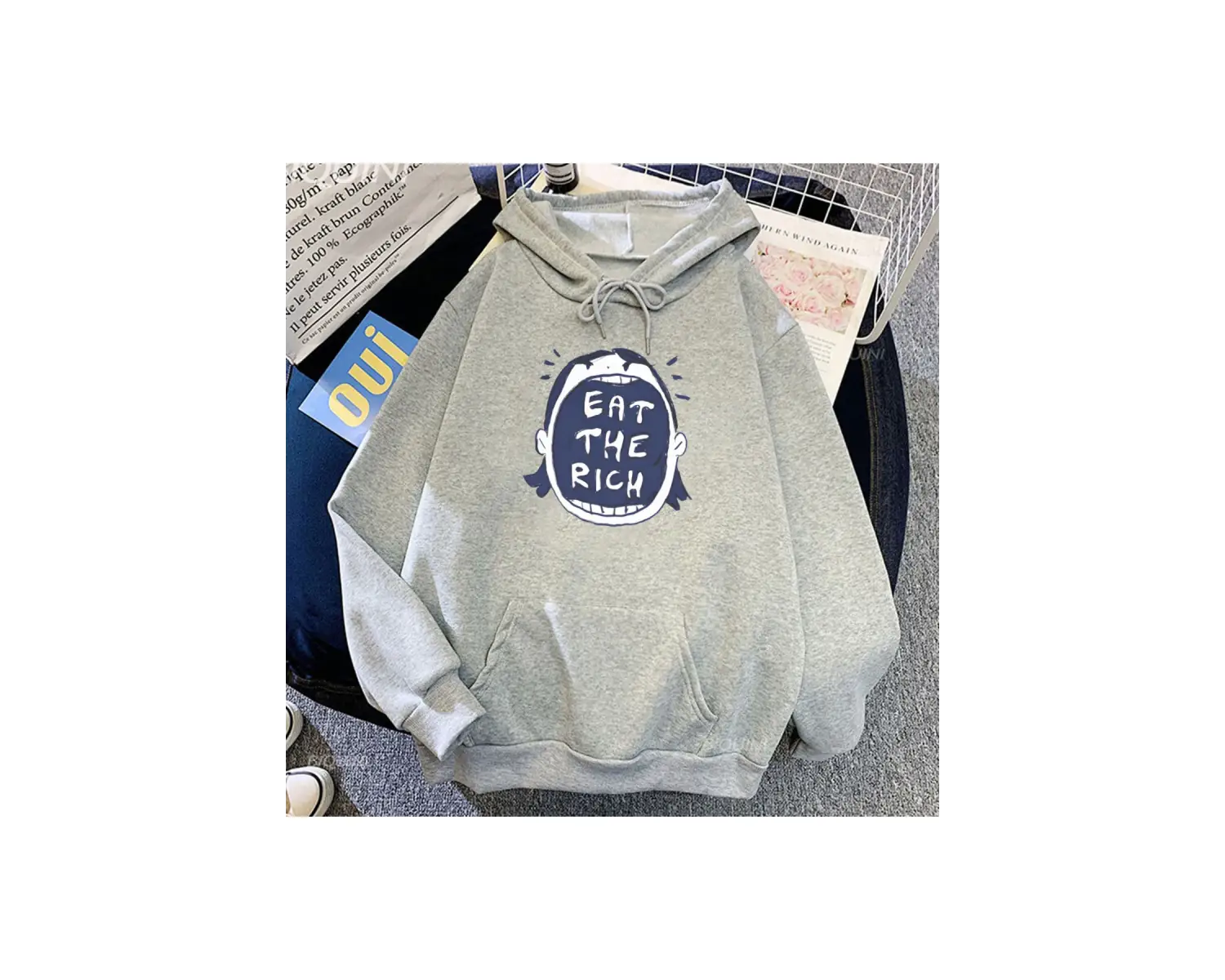 Beyaz Unisex Zengin komik grafik Eat deras Hombre yemekekrahat k