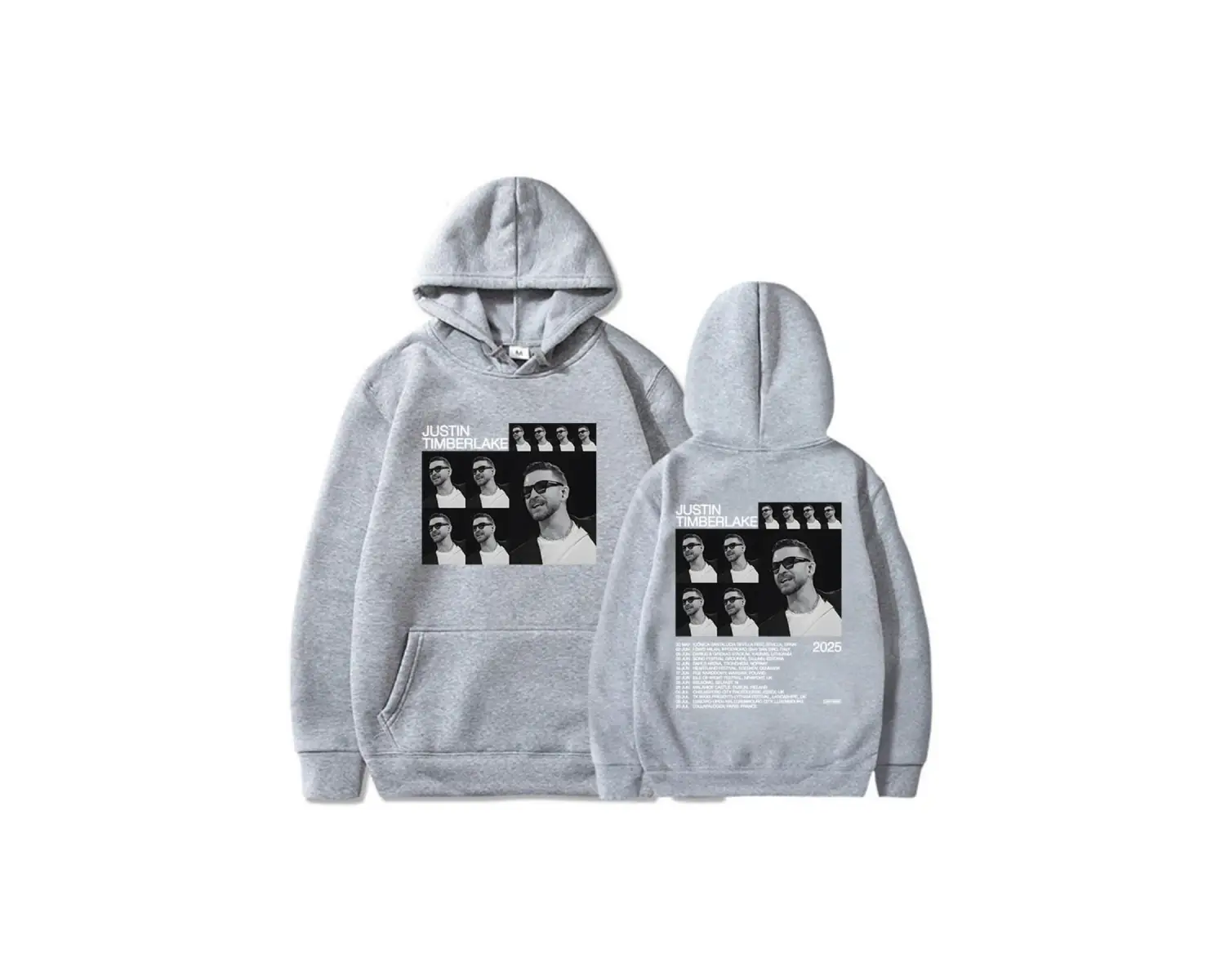 Beyaz Unisexi Justin Timberlake Turu 2025, Moletom Masculino kapüşonlu eşofm