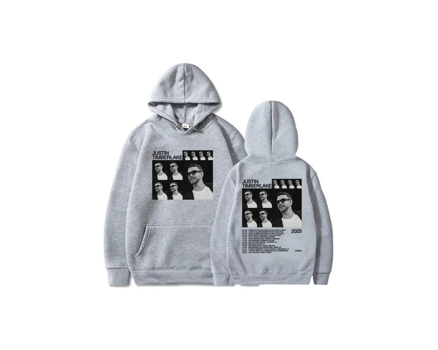Beyaz Unisexi Justin Timberlake Turu 2025, Moletom Masculino kapüşonlu eşofm