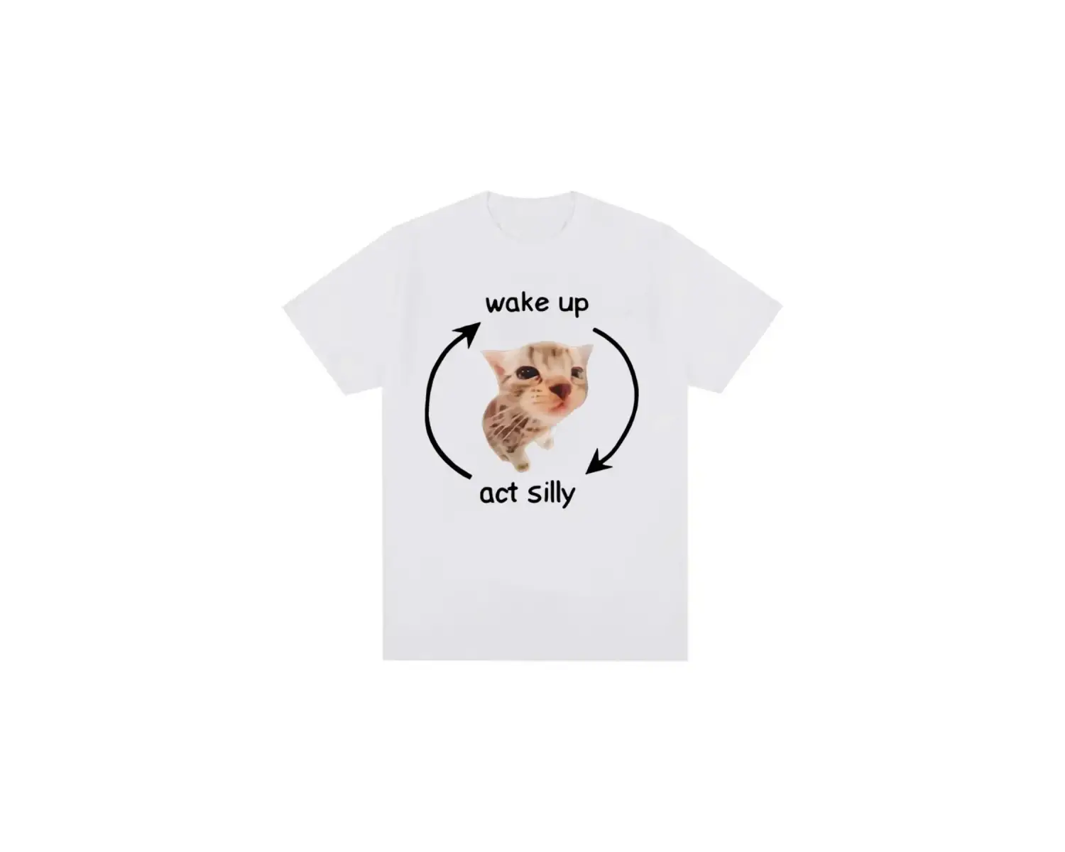 Beyaz Uyandırma yasası aptal Meme grafik komik sevimli kedi baskı k