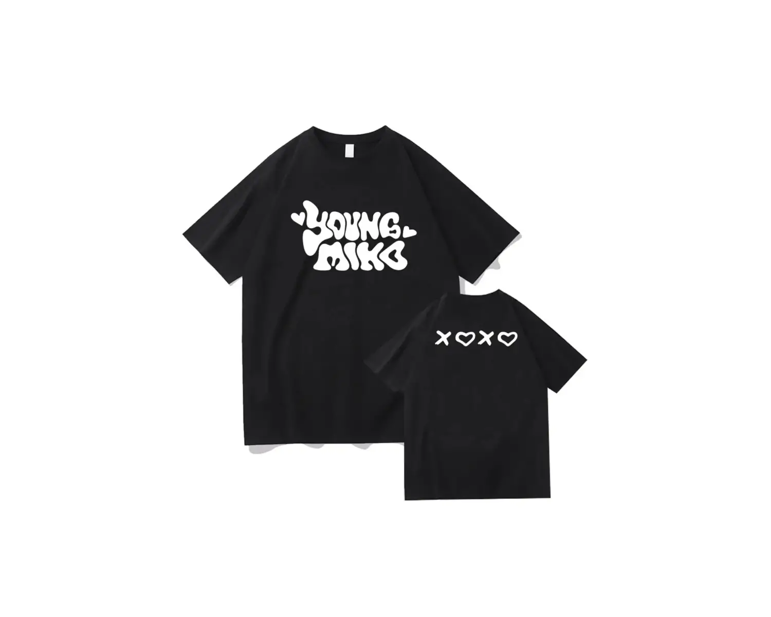 Beyaz XOXO tur konser baskı bebek Miko YoungMiko grafik -gömlek yüksek kal