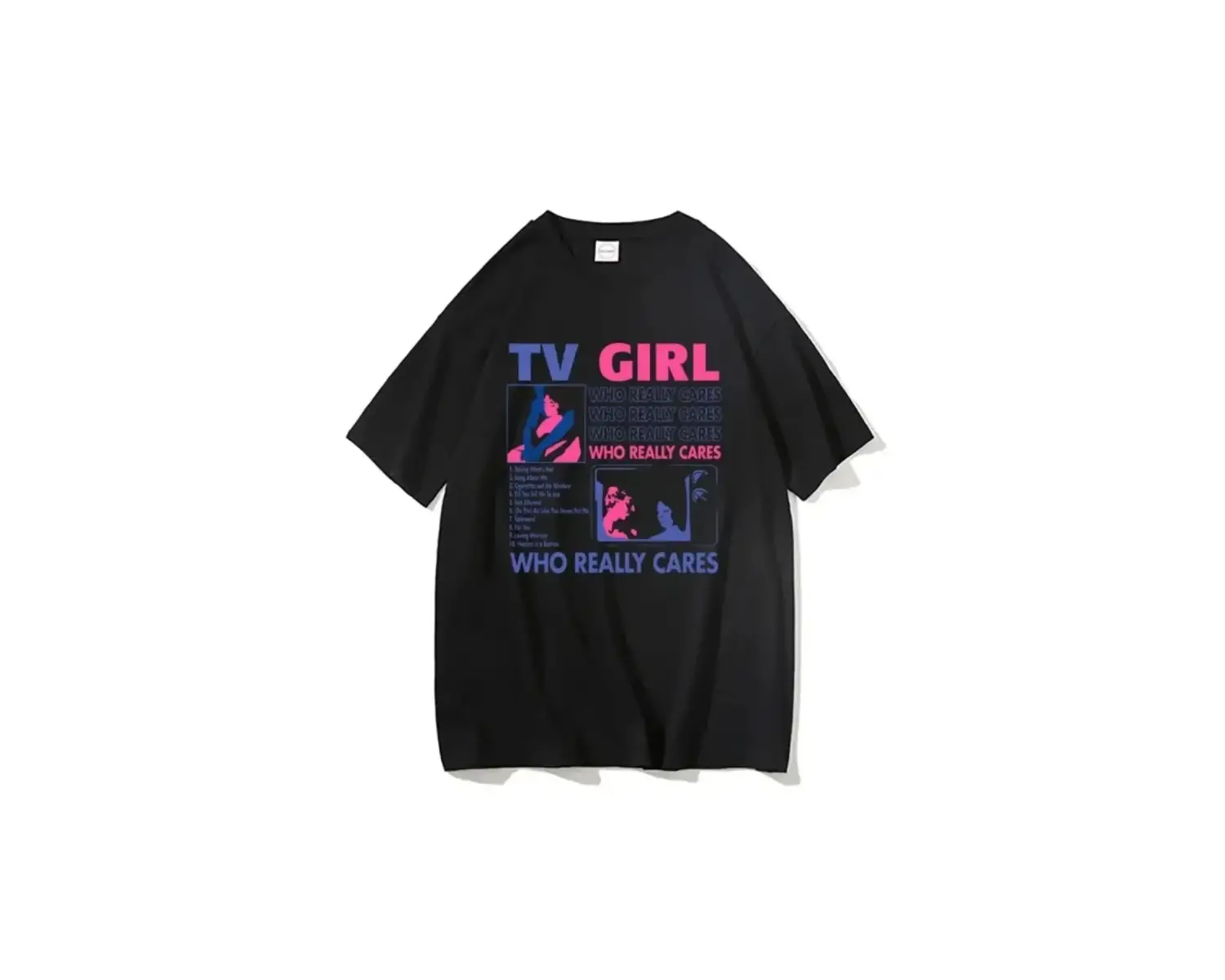 Beyaz Y2k Trend Tv Severler Rock Şarkısı Baskı Hip Hop Tshirt